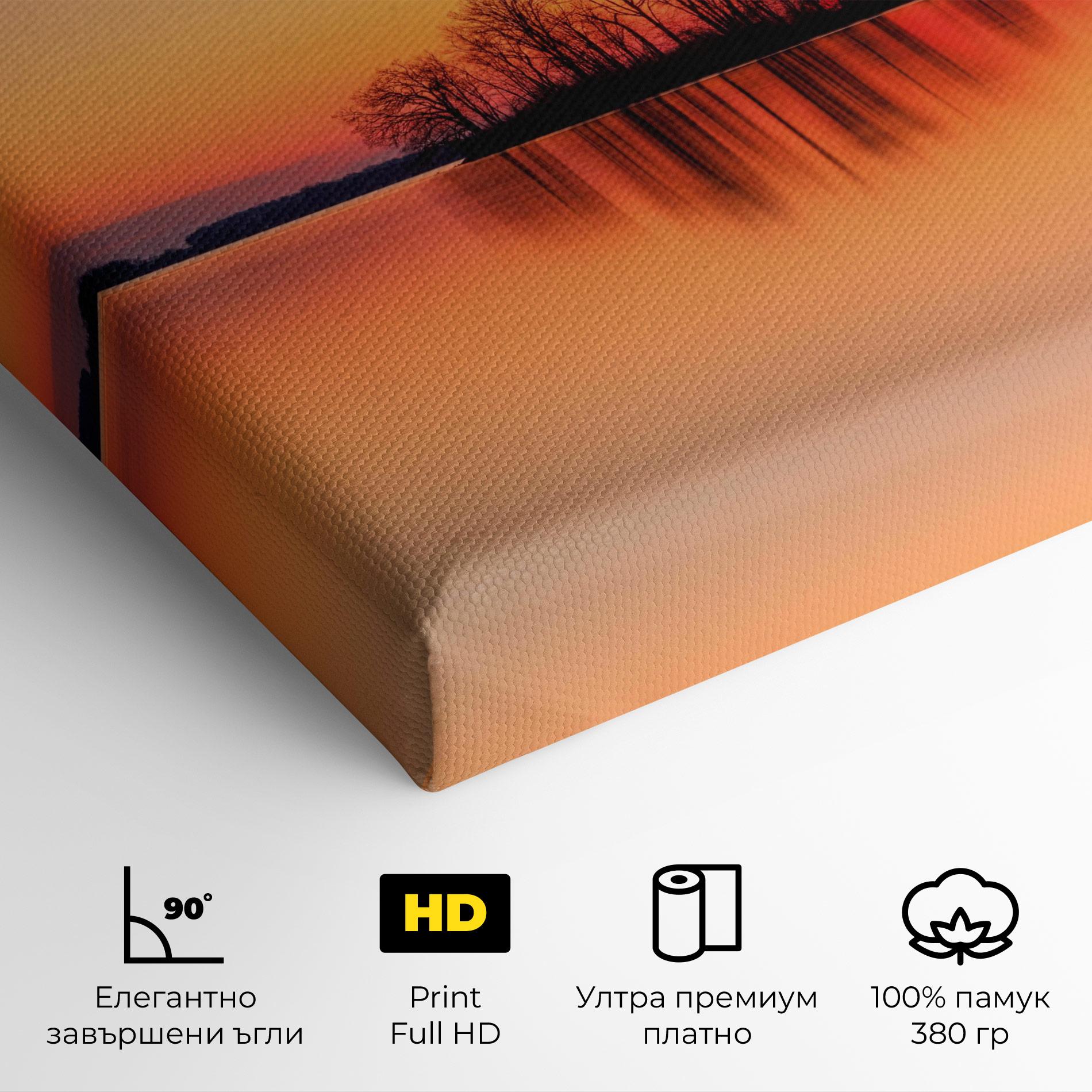 Картина на платно Tree Sunset Lake mockup 4