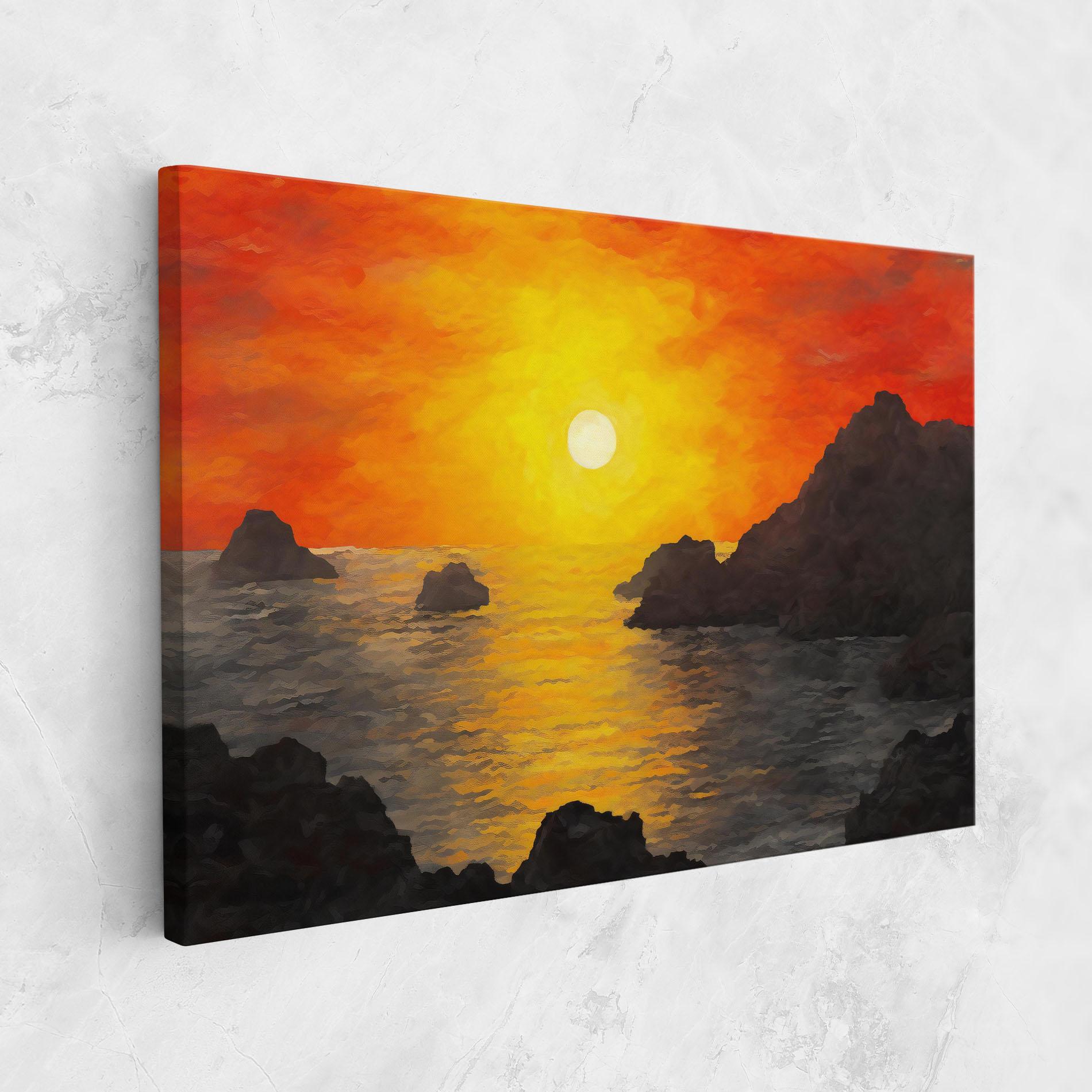 Картина на платно Mountains Rocks Painting mockup 1