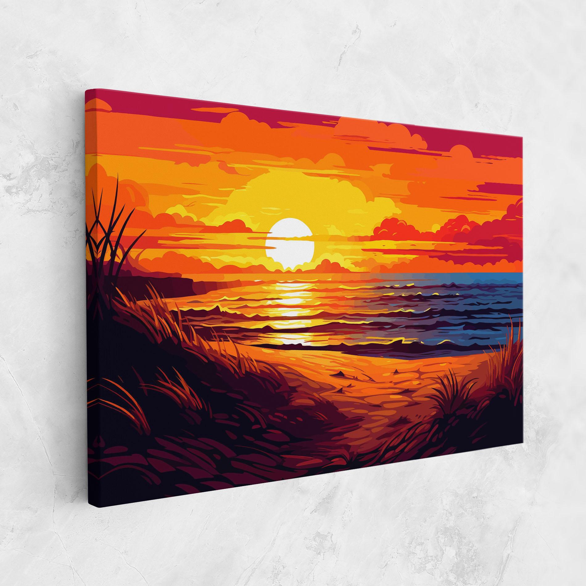 Картина на платно Strong Orange Sunset mockup 1