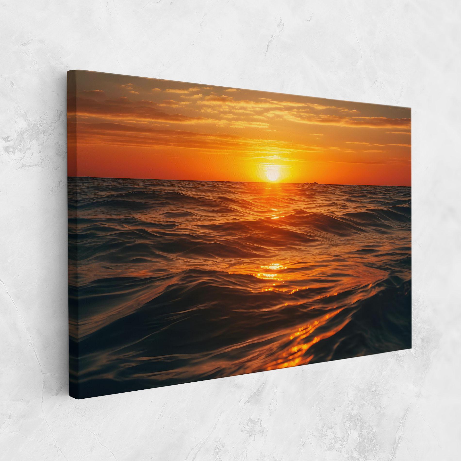 Картина на платно Waves During Sunset mockup 1
