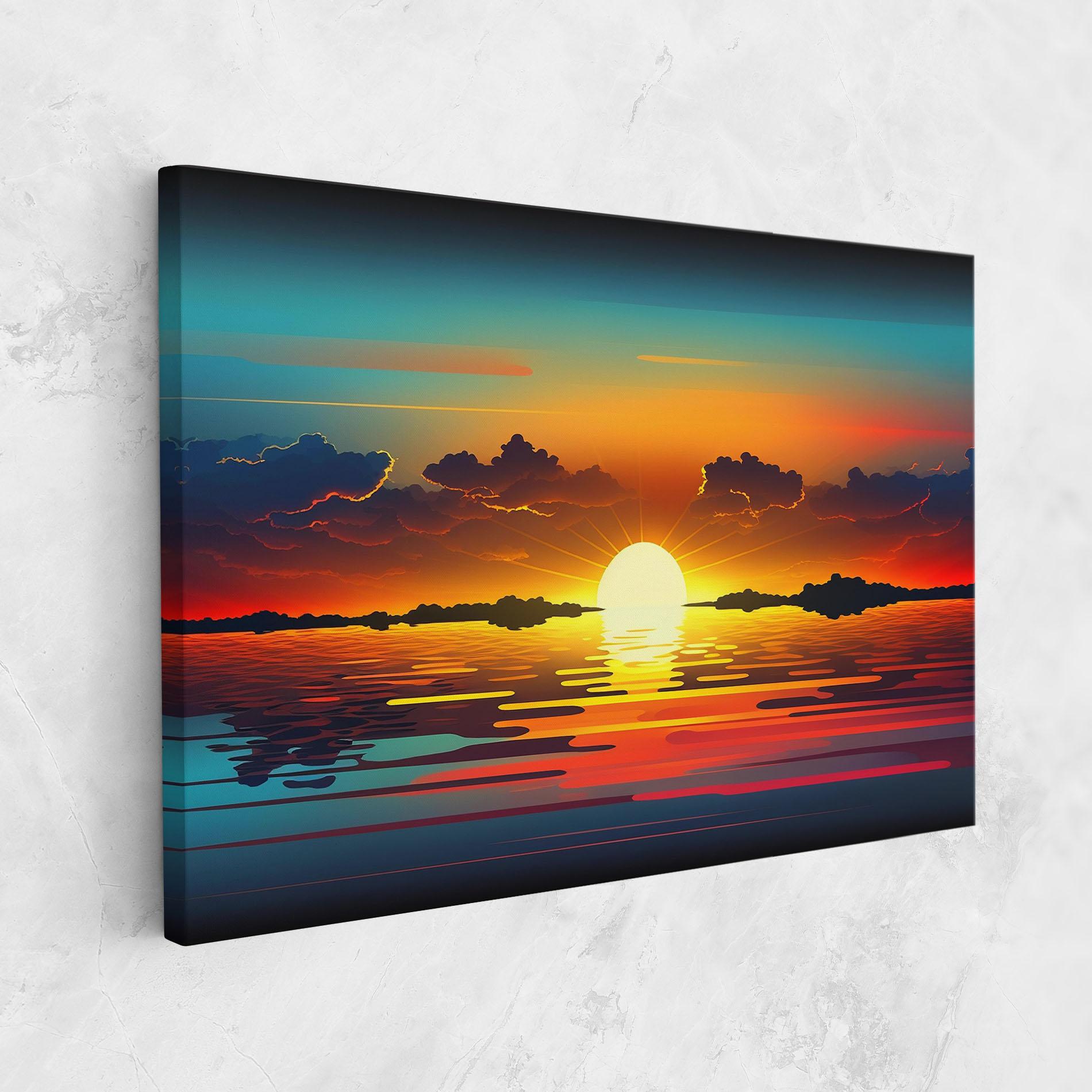 Картина на платно Yellow Sunset Illustration mockup 1