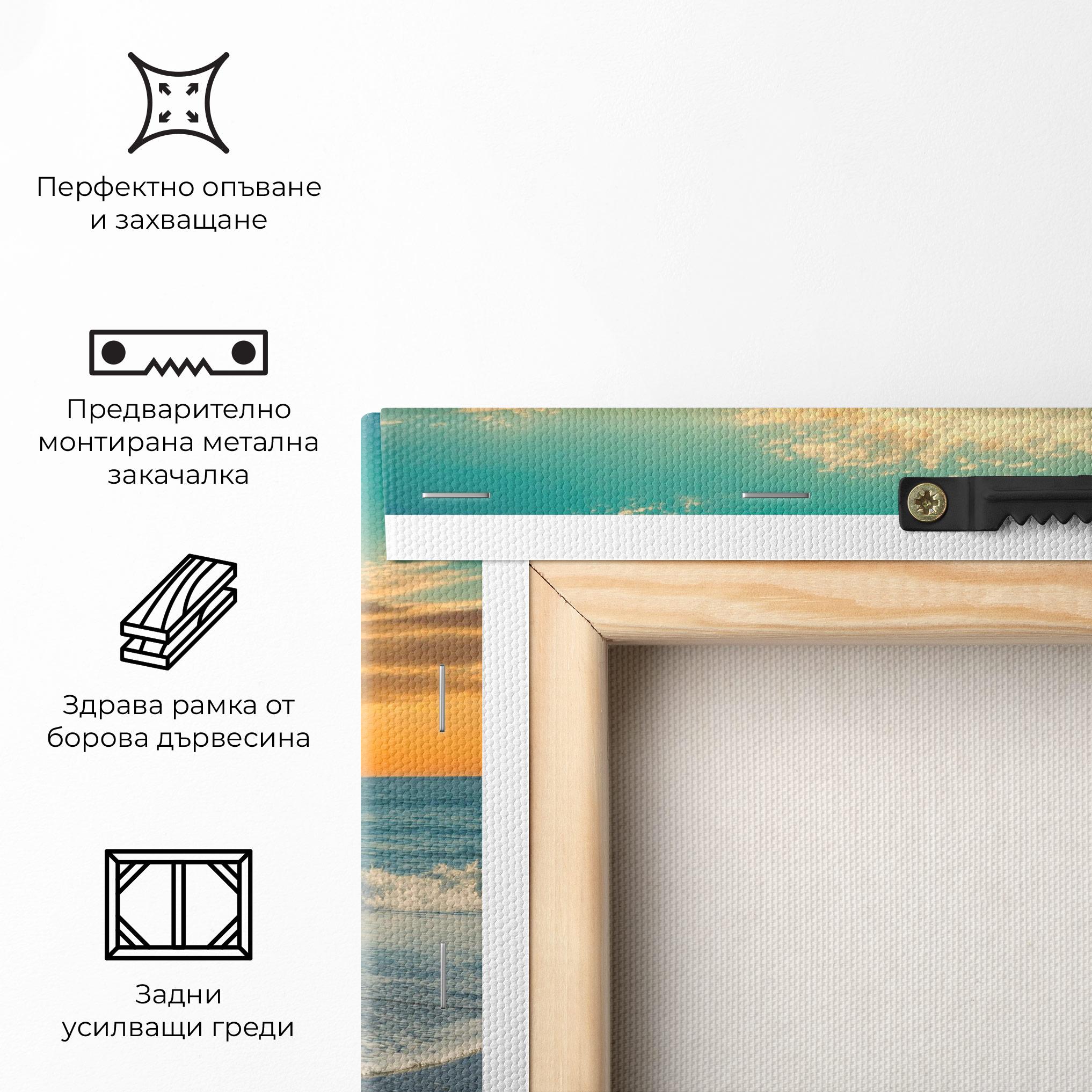 Картина на платно Beach Dramatic Sunset mockup 5