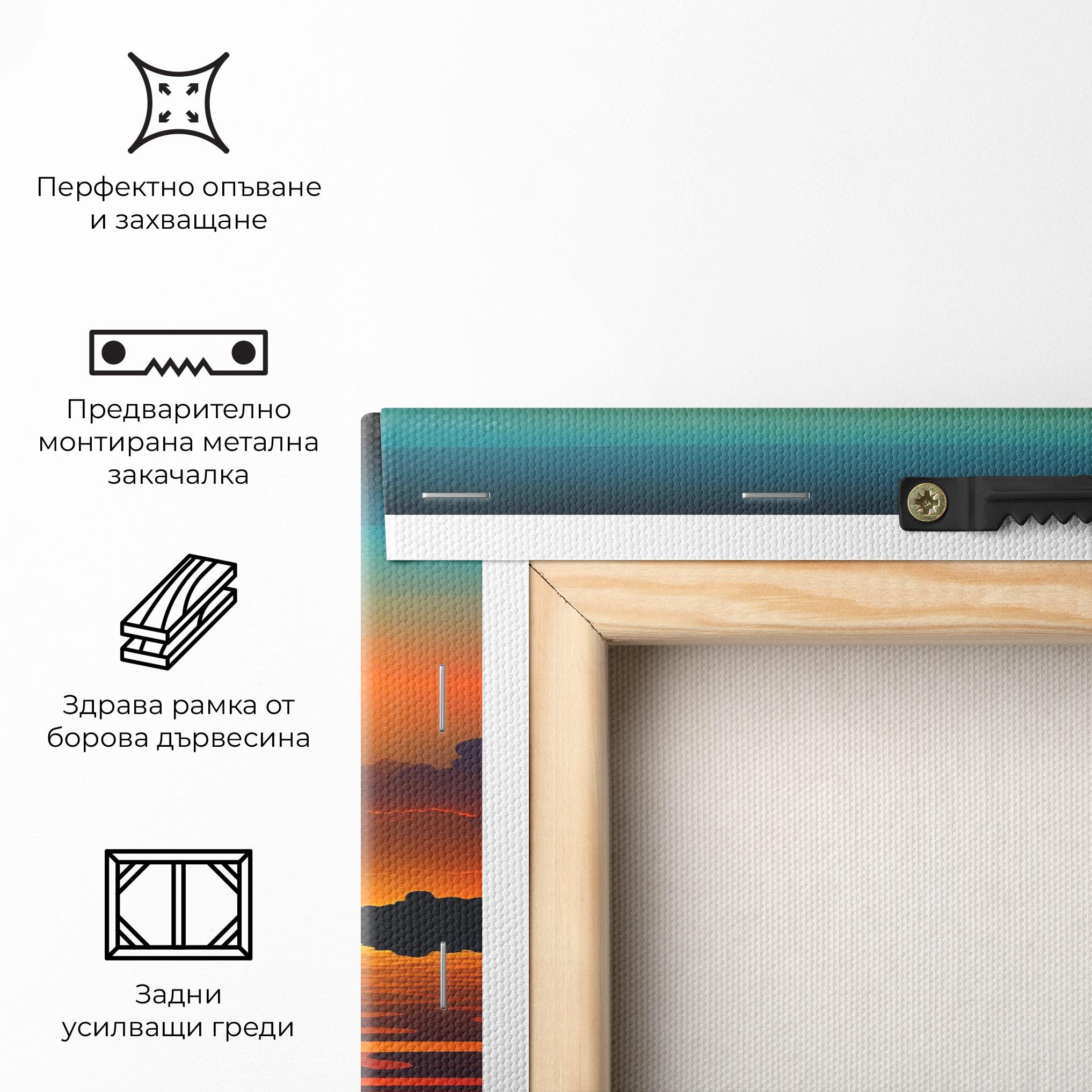Картина на платно Yellow Sunset Illustration mockup 5