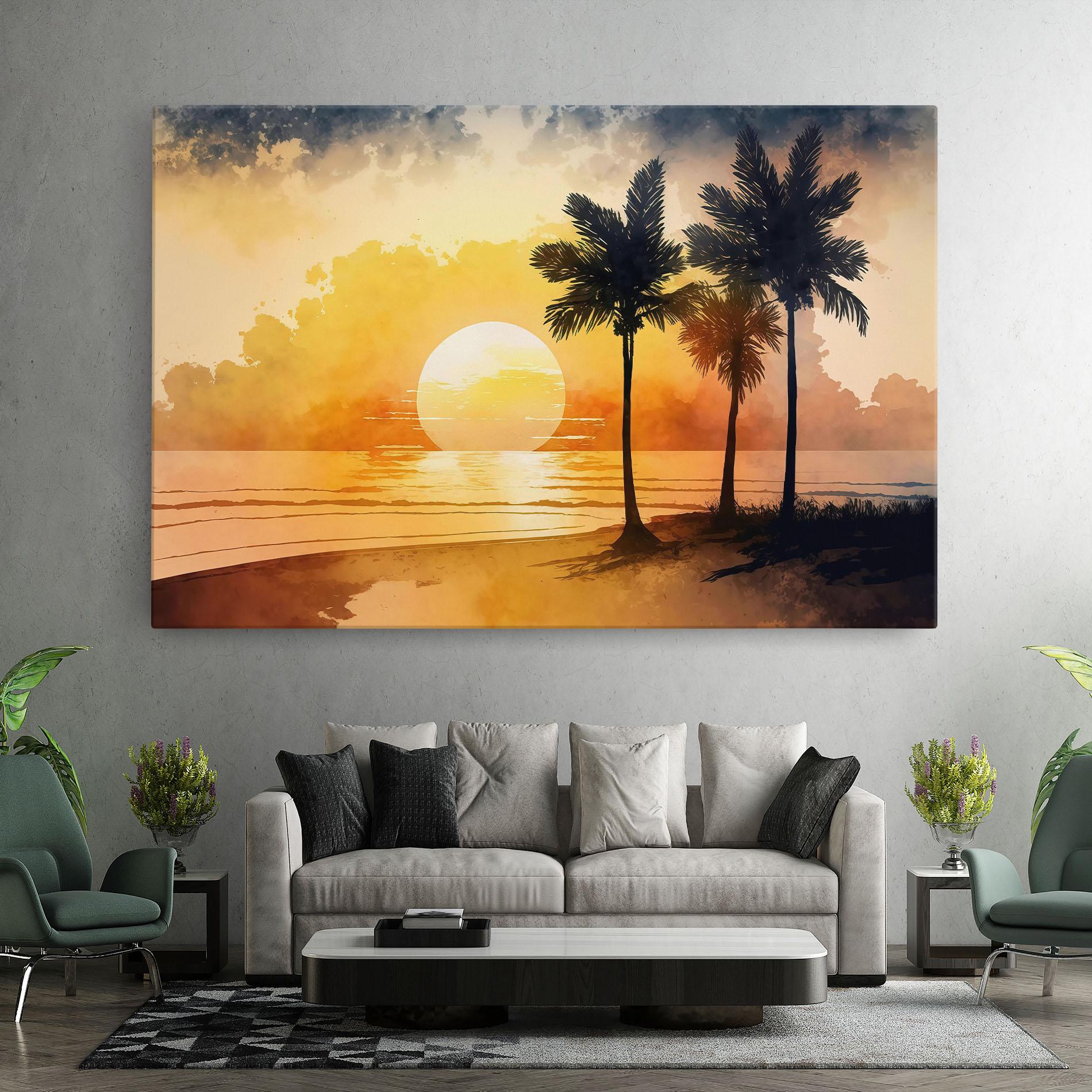 Картина на платно Palm Trees Sunset mockup 7