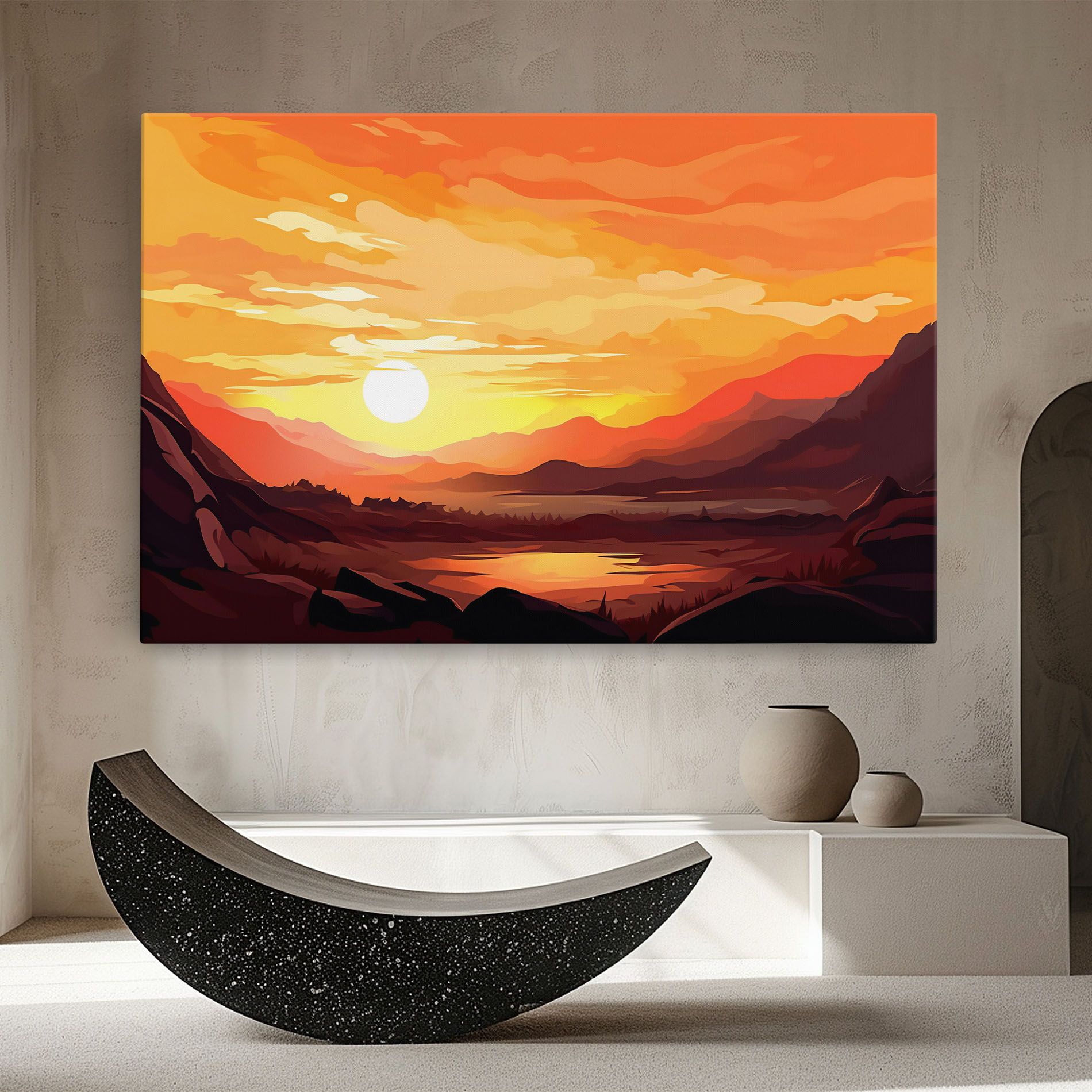 Beautiful Sunset Illustration mockup 8