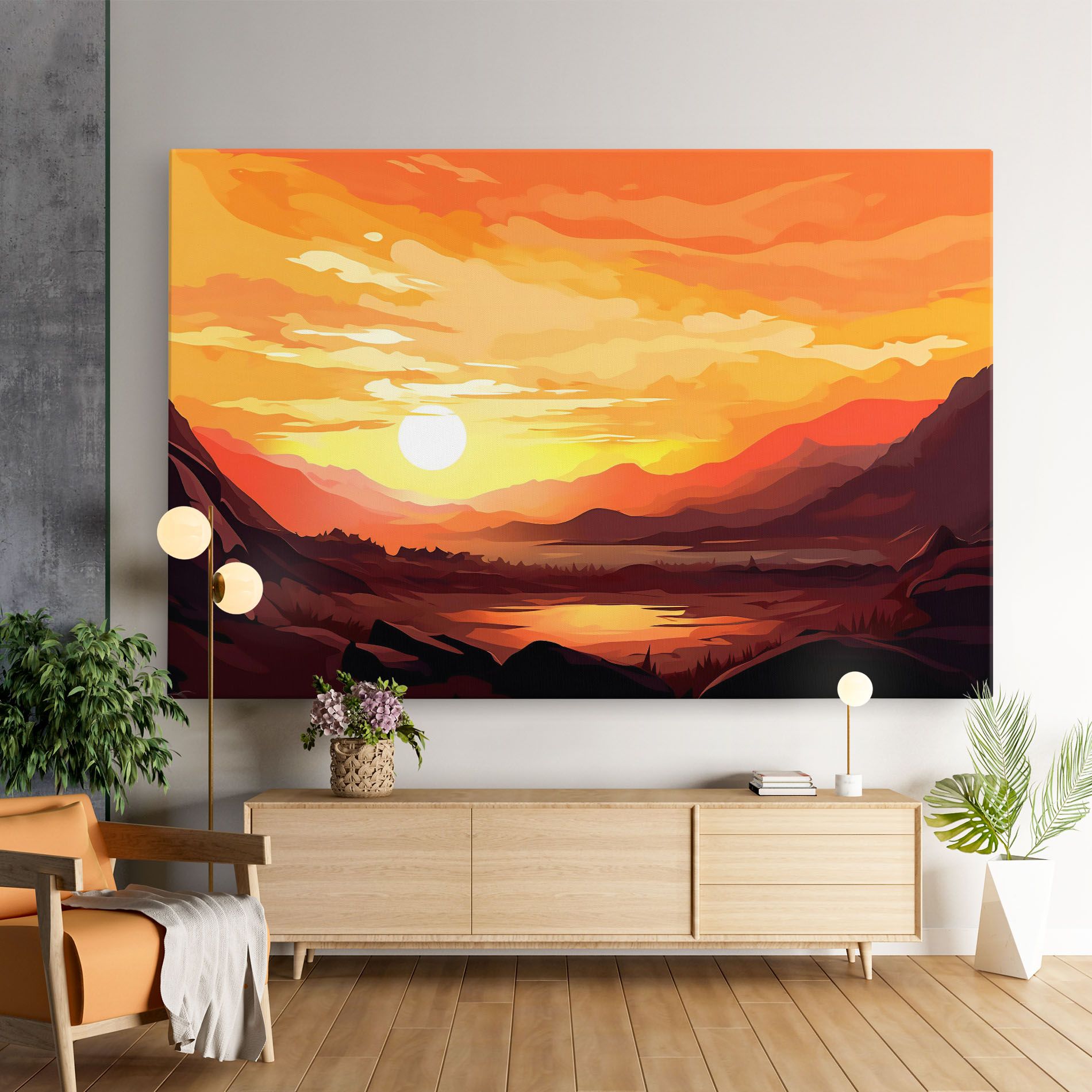 Beautiful Sunset Illustration mockup 9