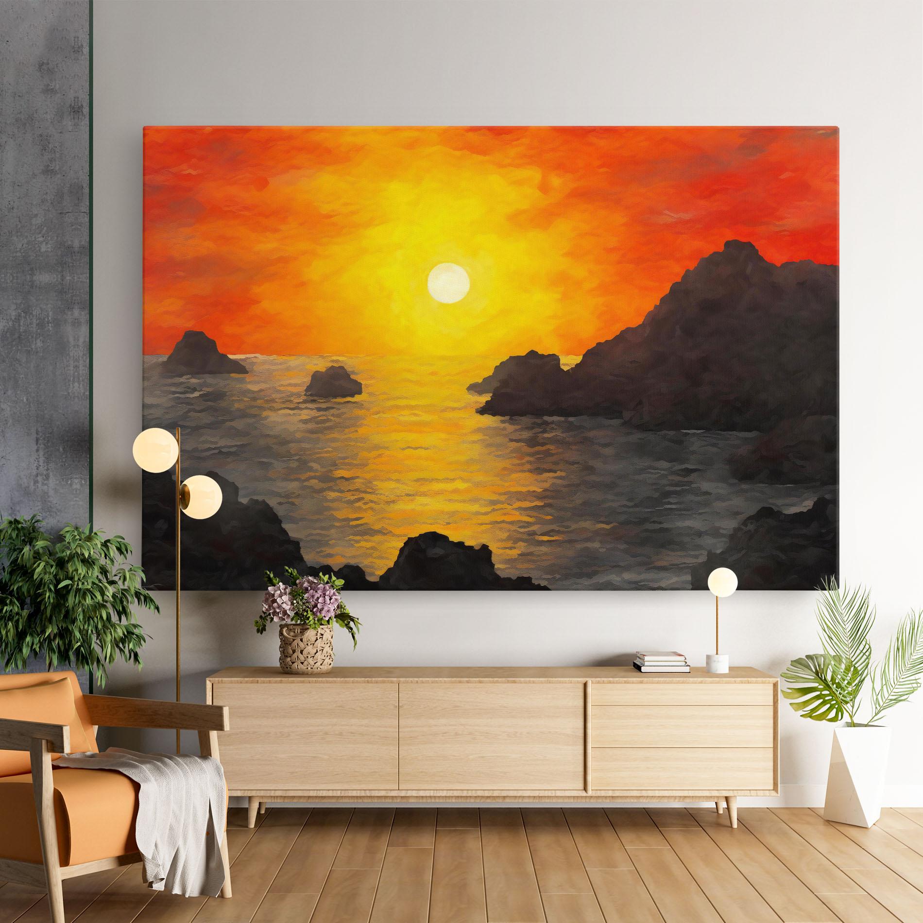 Картина на платно Mountains Rocks Painting mockup 9