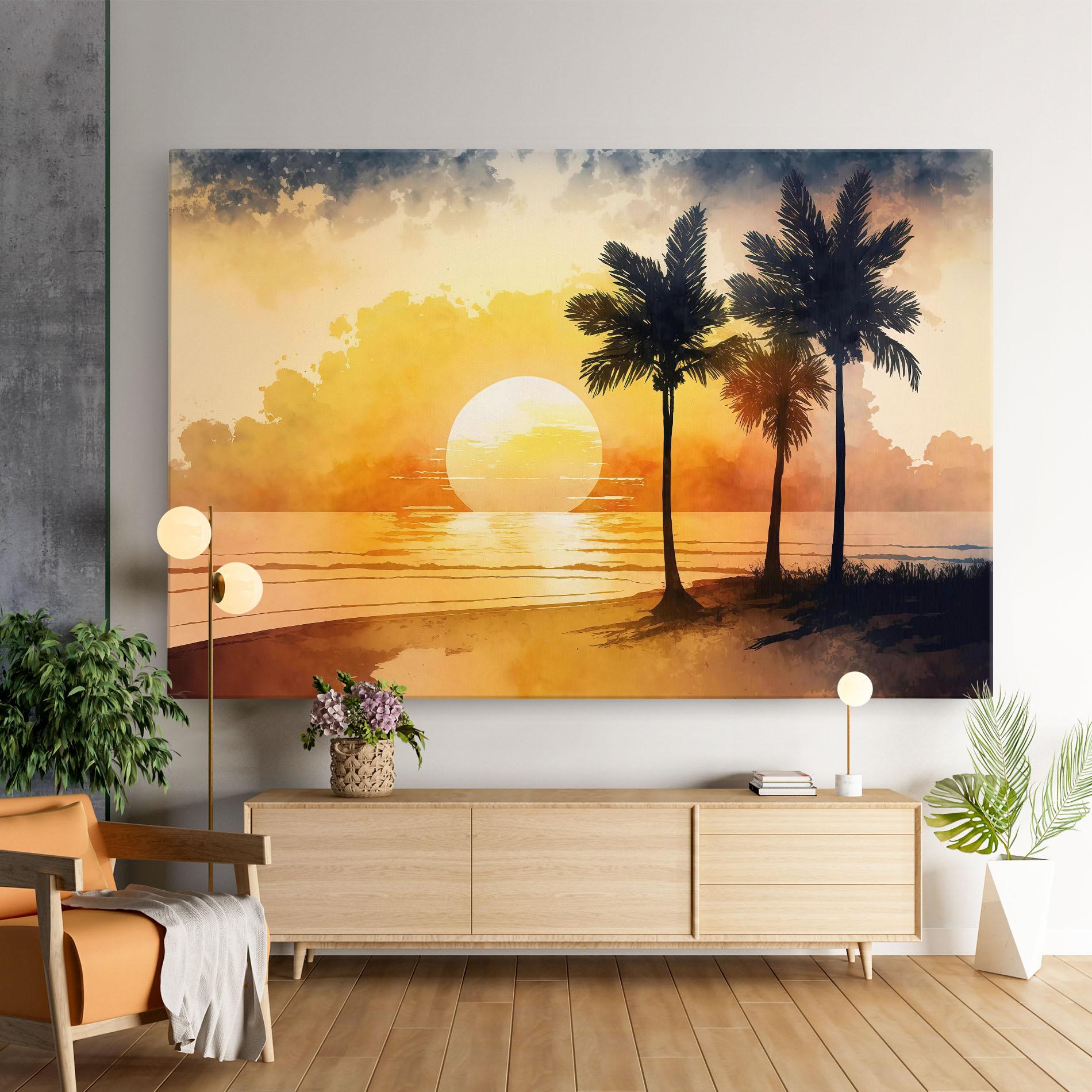 Картина на платно Palm Trees Sunset mockup 9