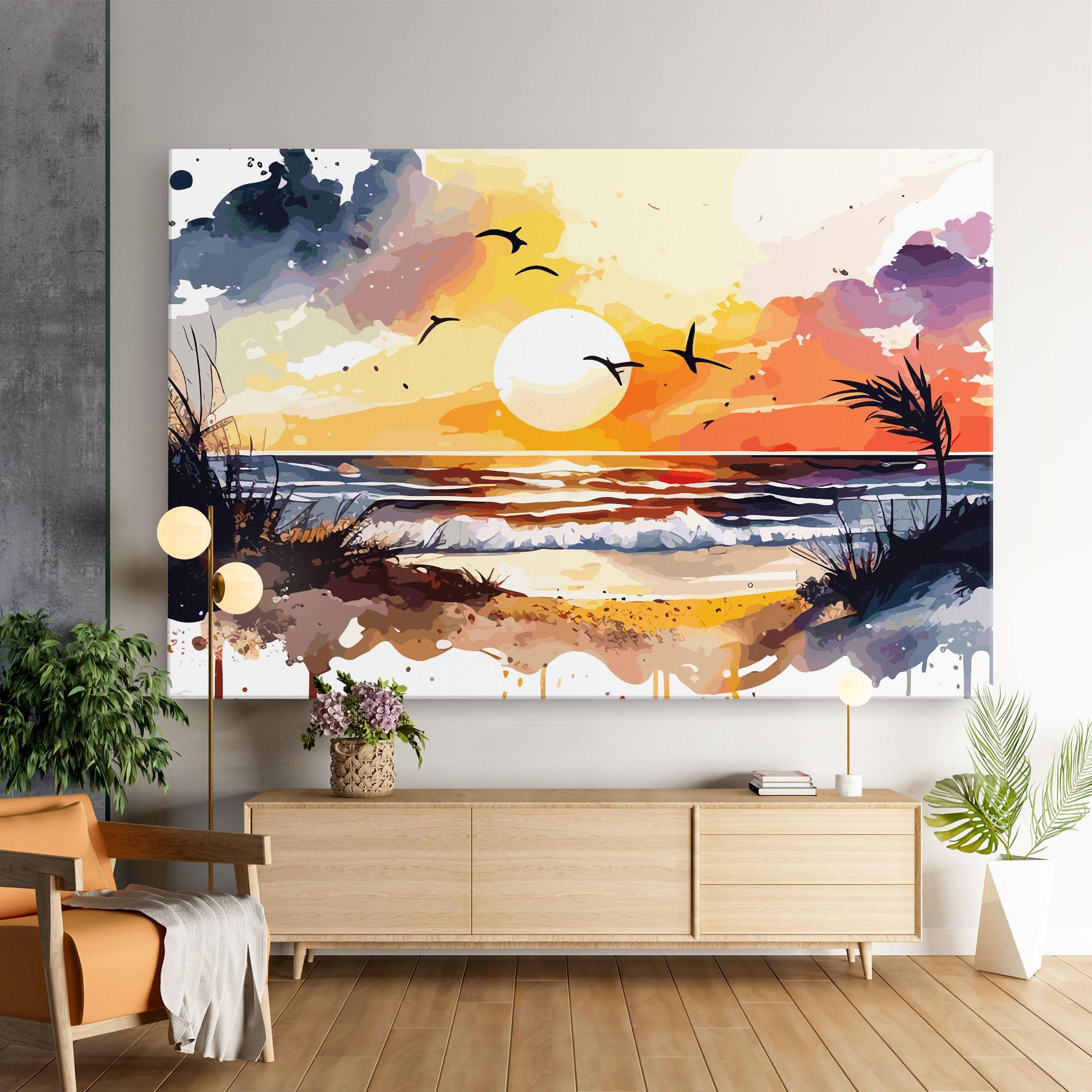 Картина на платно Sunset Art View mockup 9