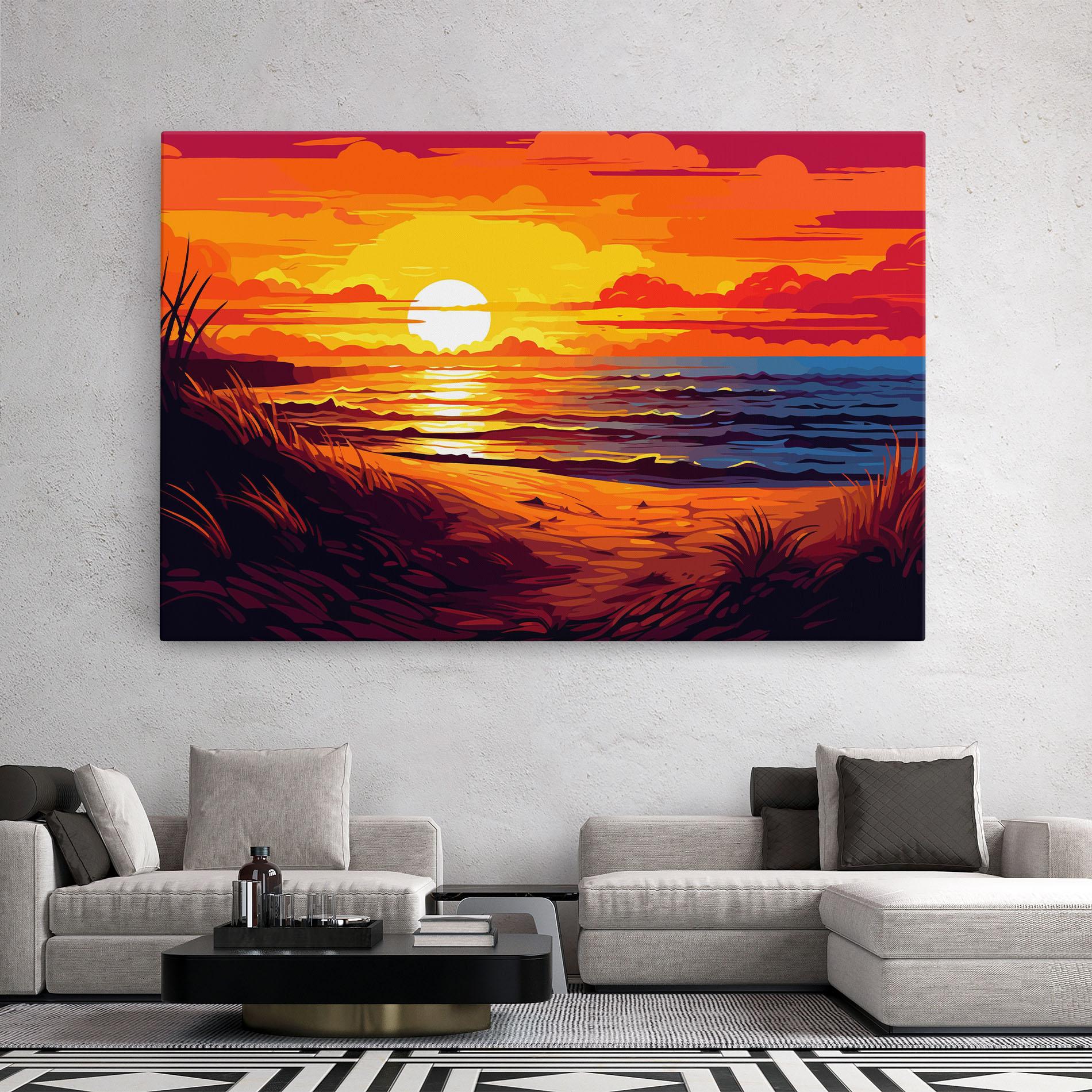 Картина на платно Strong Orange Sunset mockup 2