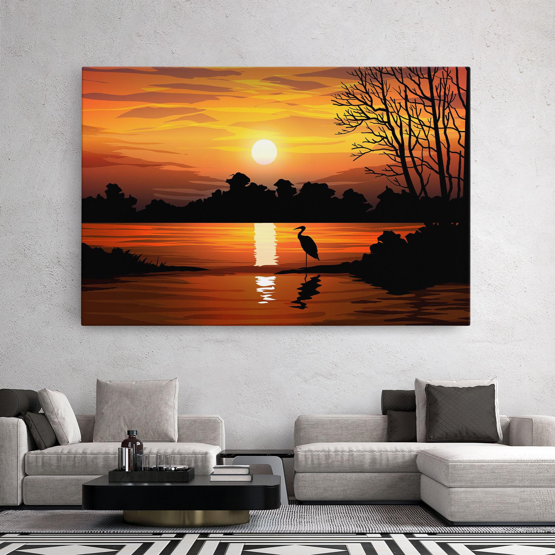 Картина на платно Sunset Land mockup 2