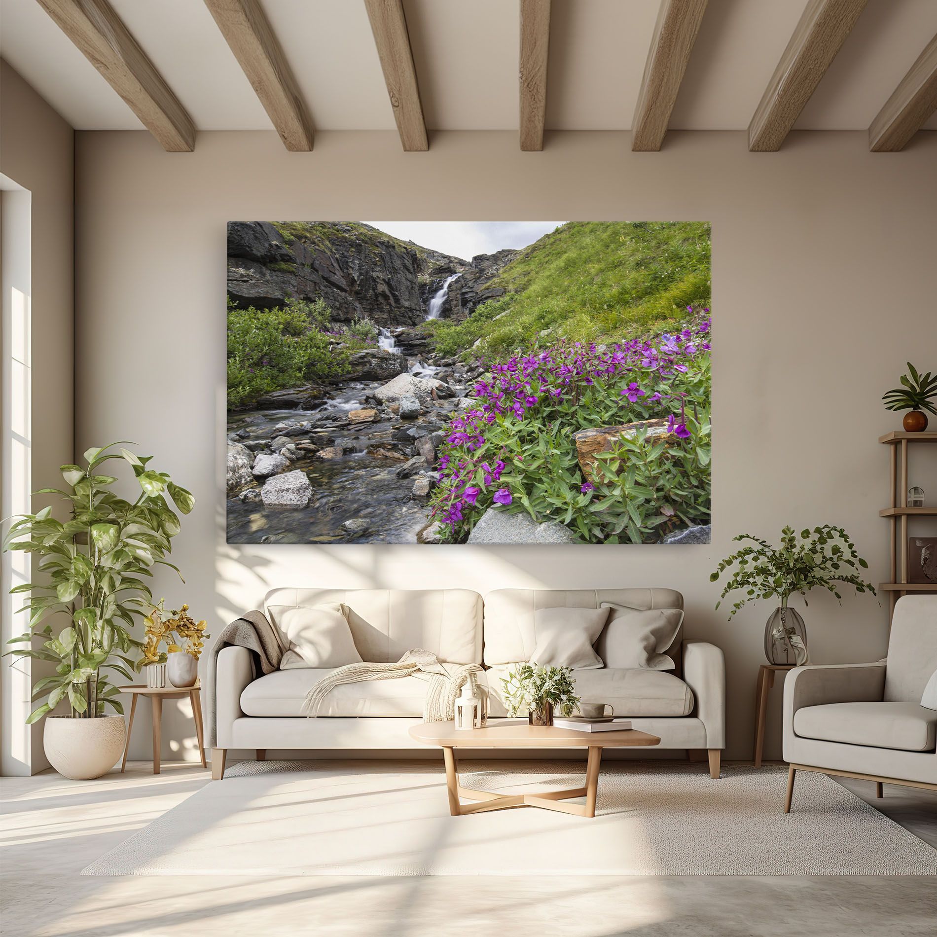 Purple Flowers Waterfall mockup 6