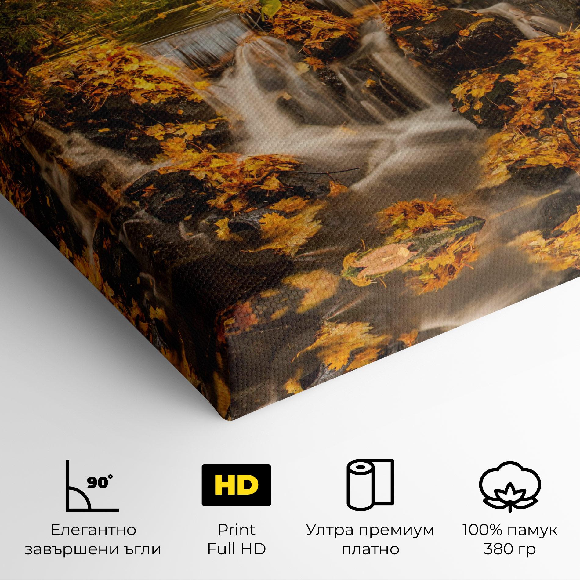 Картина на платно Autumn Pretty Waterfall mockup 4