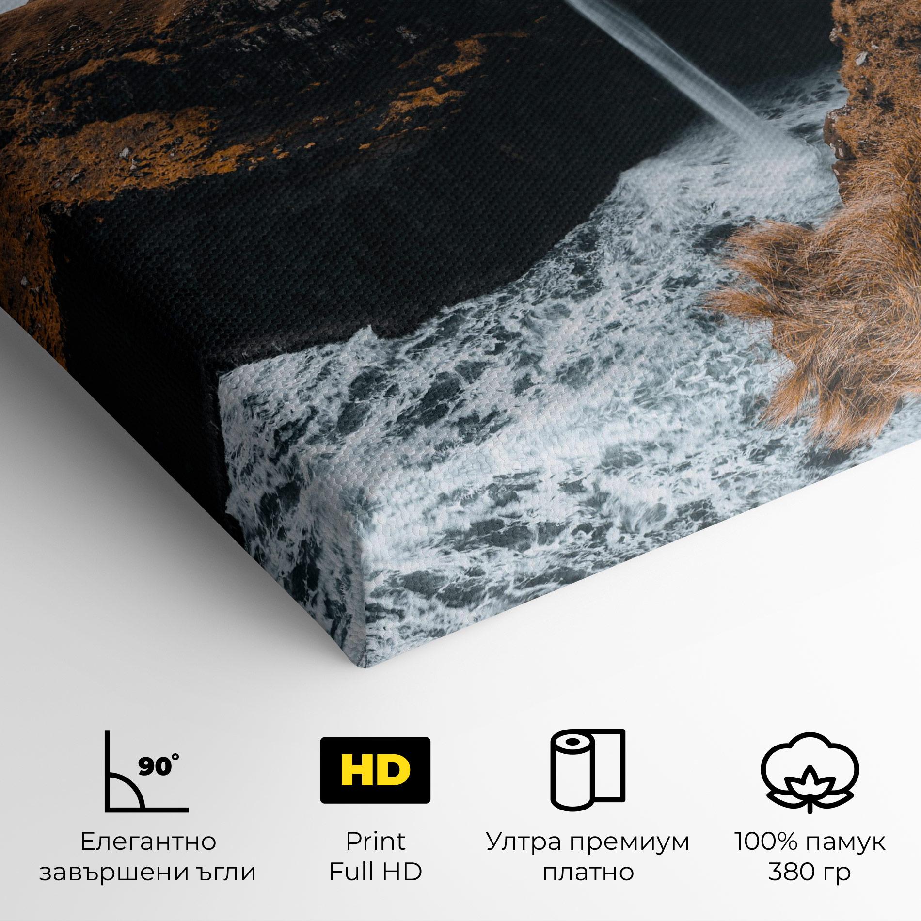 Картина на платно Black Houses Waterfall mockup 4