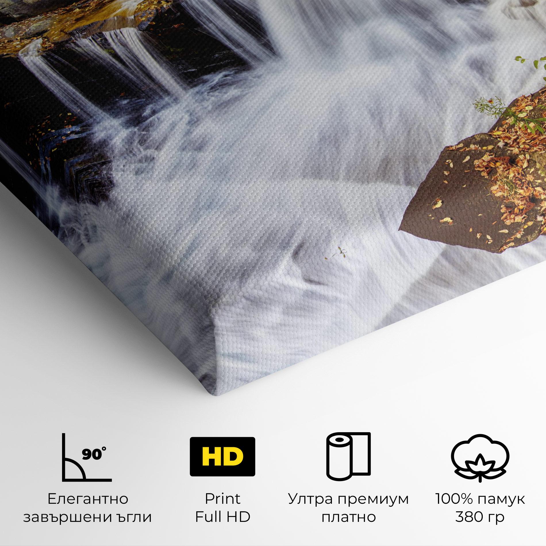 Картина на платно Pretty Autumn Waterfall mockup 4