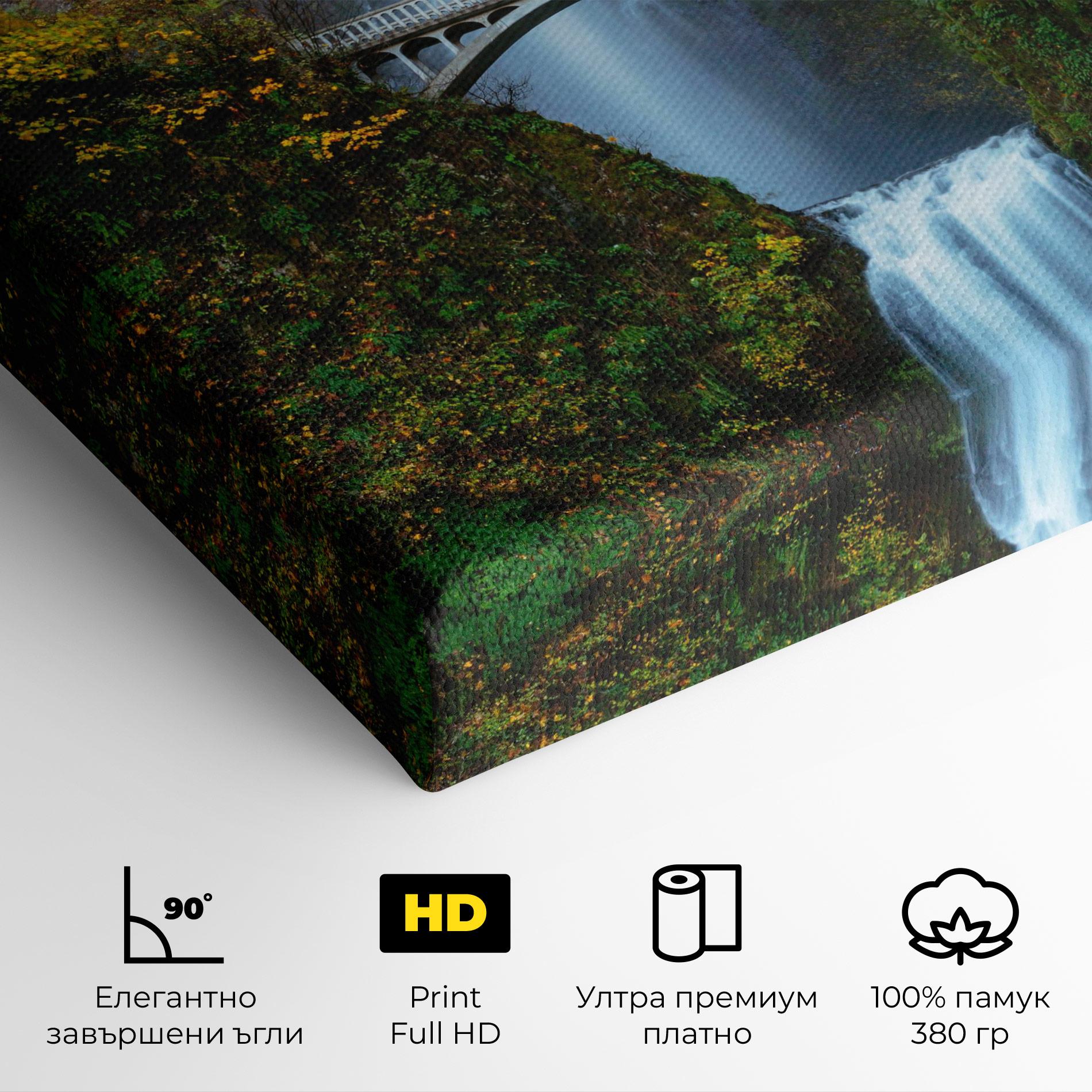 Картина на платно Yellow Leaves Bridge mockup 4