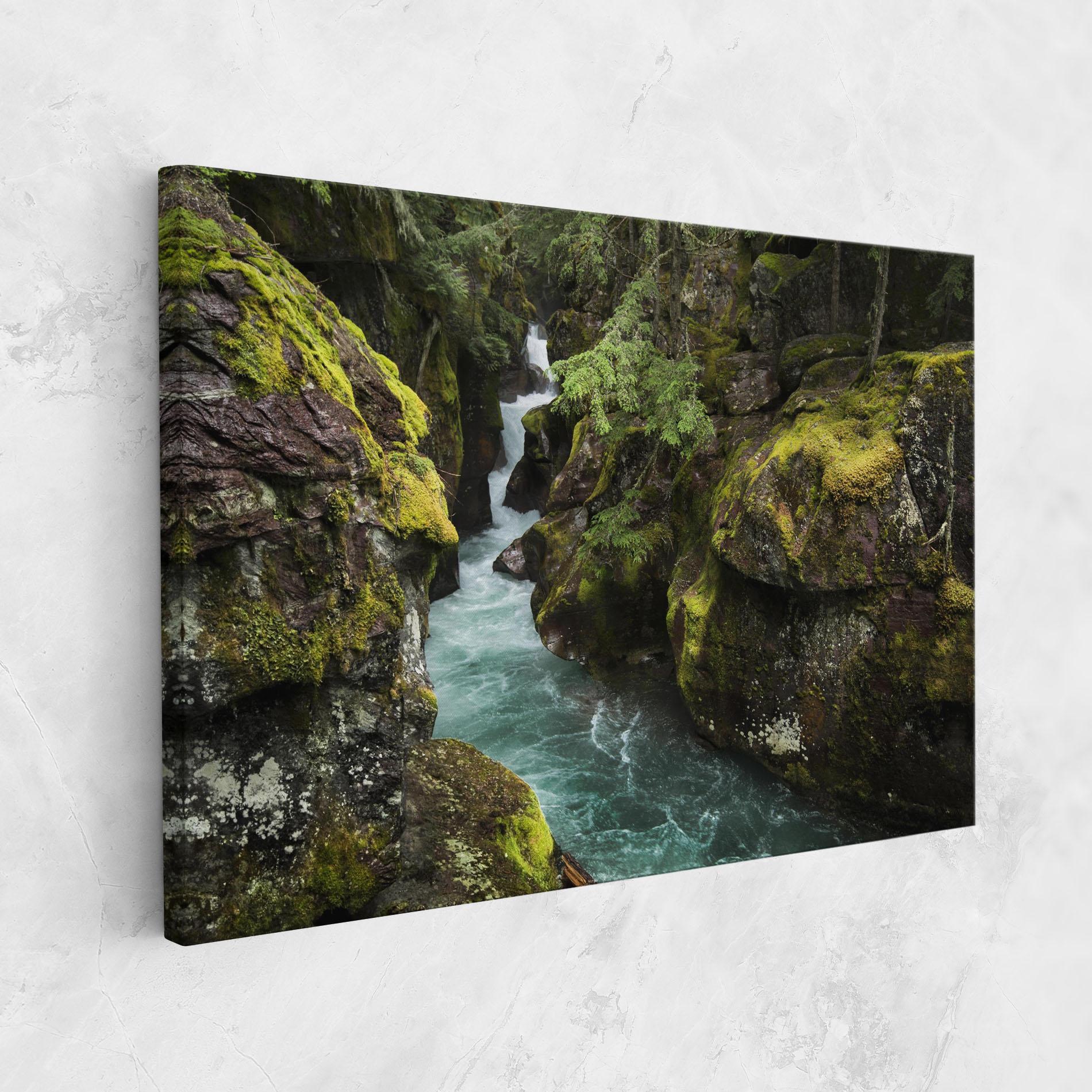 Картина на платно Blue Majestic Waterfall mockup 1
