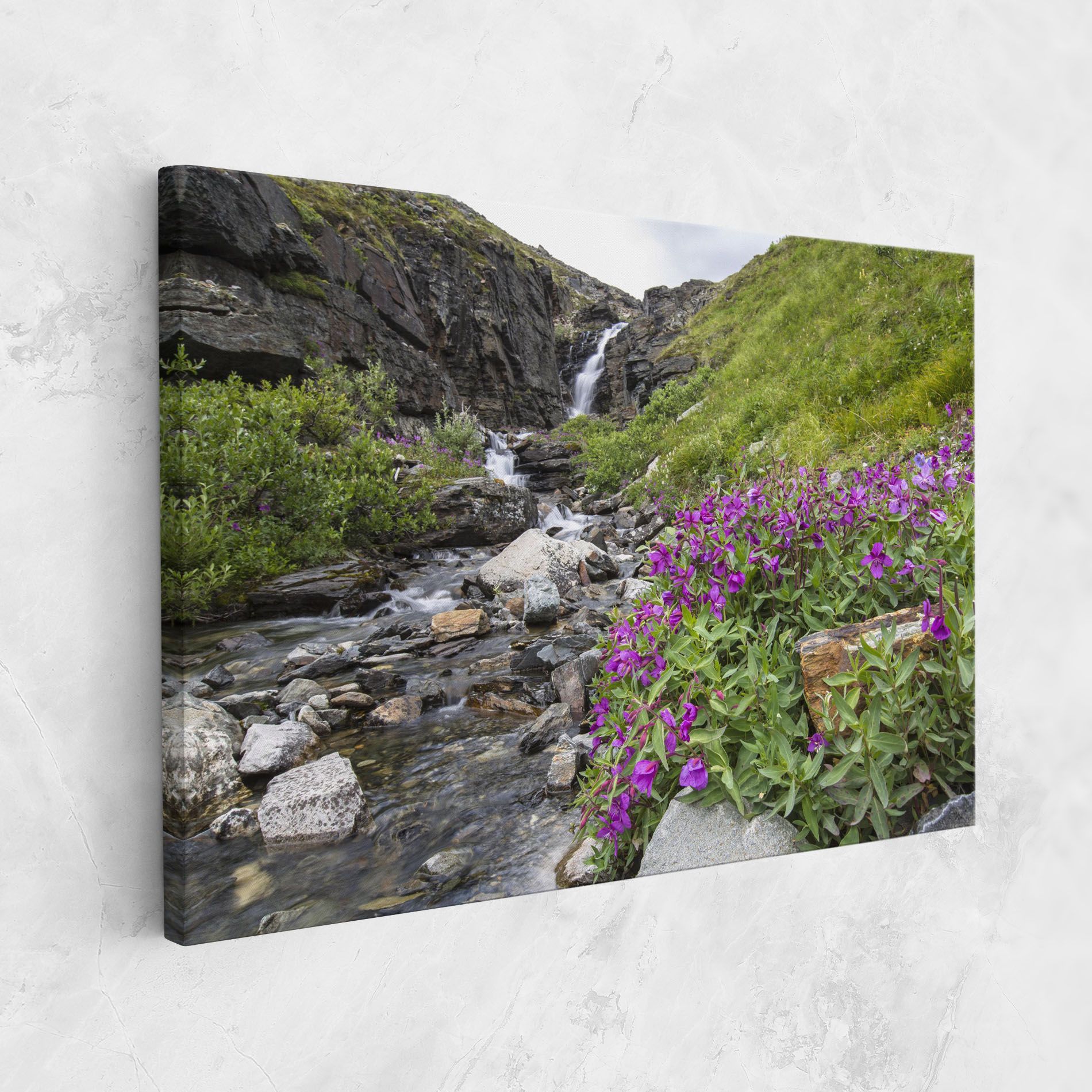 Purple Flowers Waterfall mockup 1