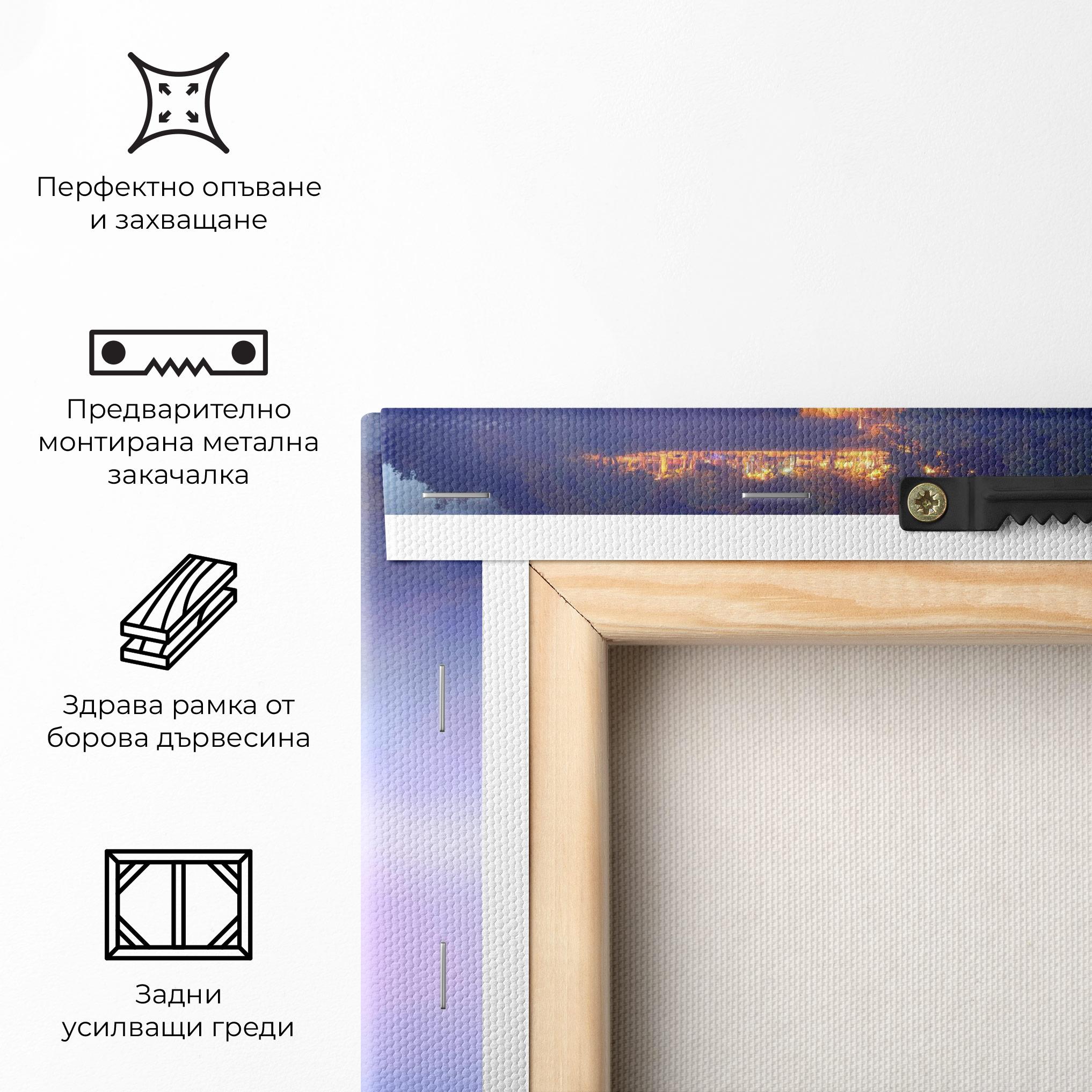 Картина на платно Dreamy Purple Waterfall mockup 5