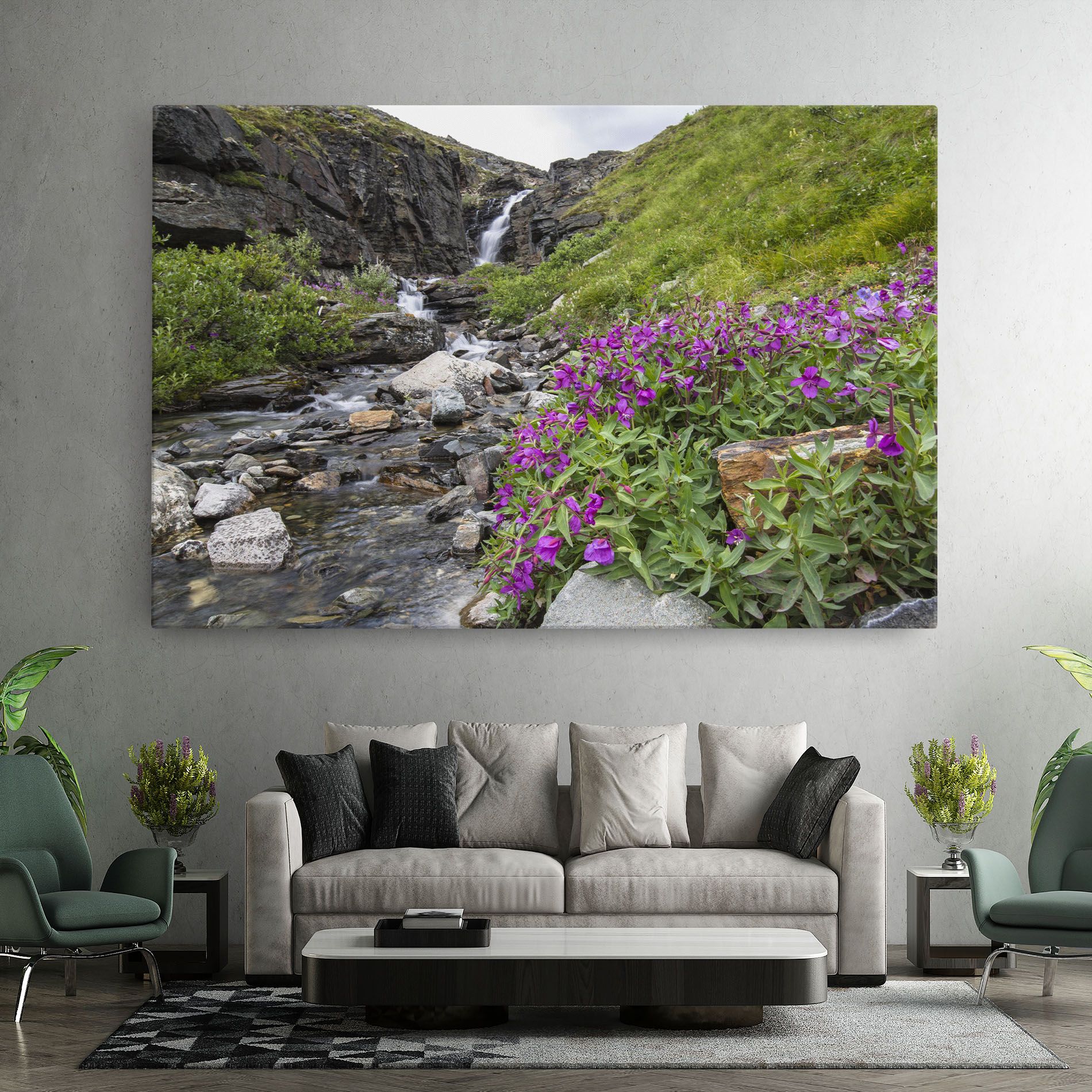 Purple Flowers Waterfall mockup 7