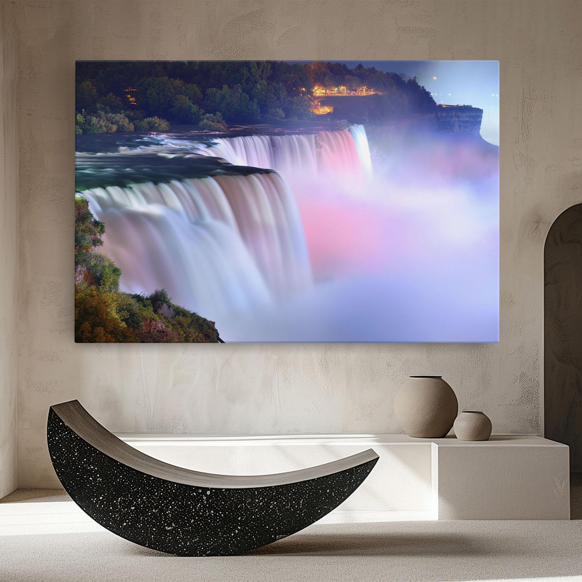 Картина на платно Dreamy Purple Waterfall mockup 8