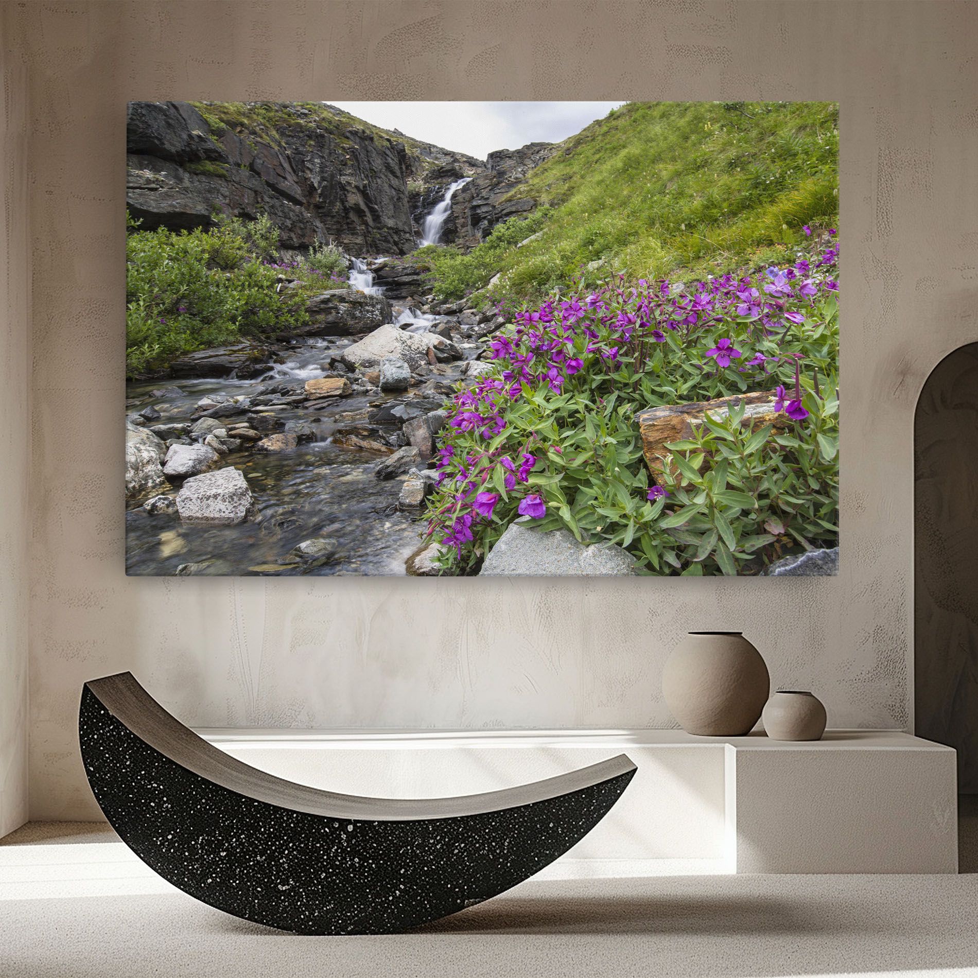 Purple Flowers Waterfall mockup 8