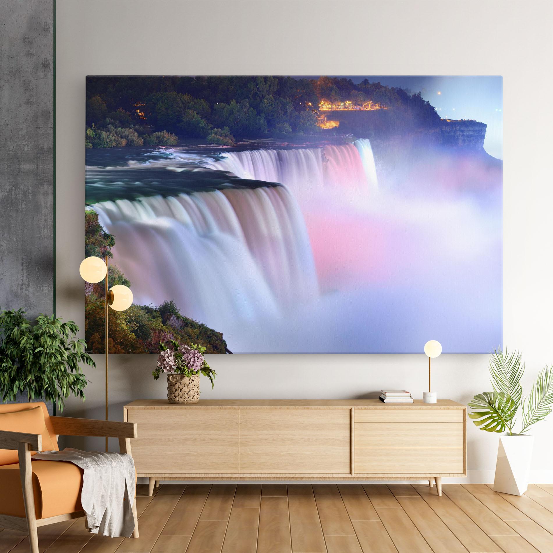 Картина на платно Dreamy Purple Waterfall mockup 9