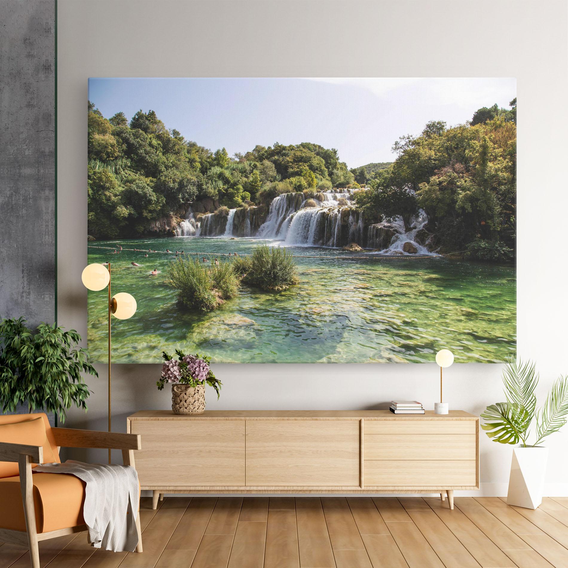 Картина на платно Green Waterfall mockup 9