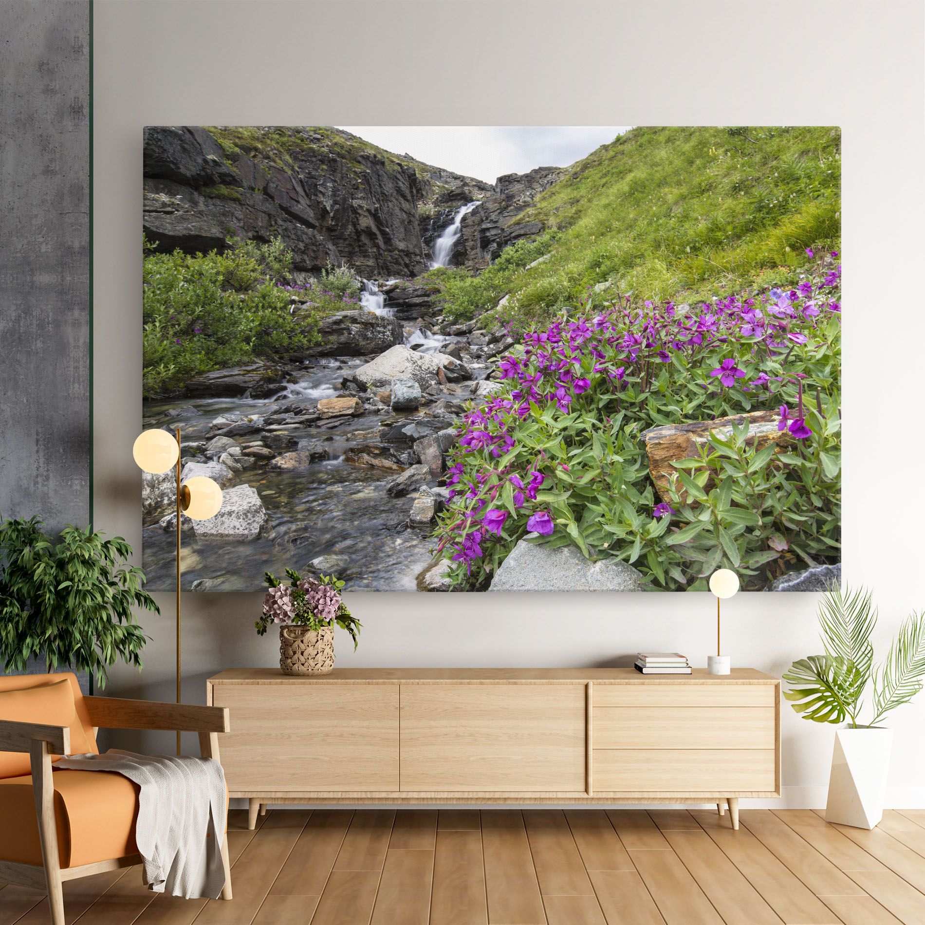 Purple Flowers Waterfall mockup 9