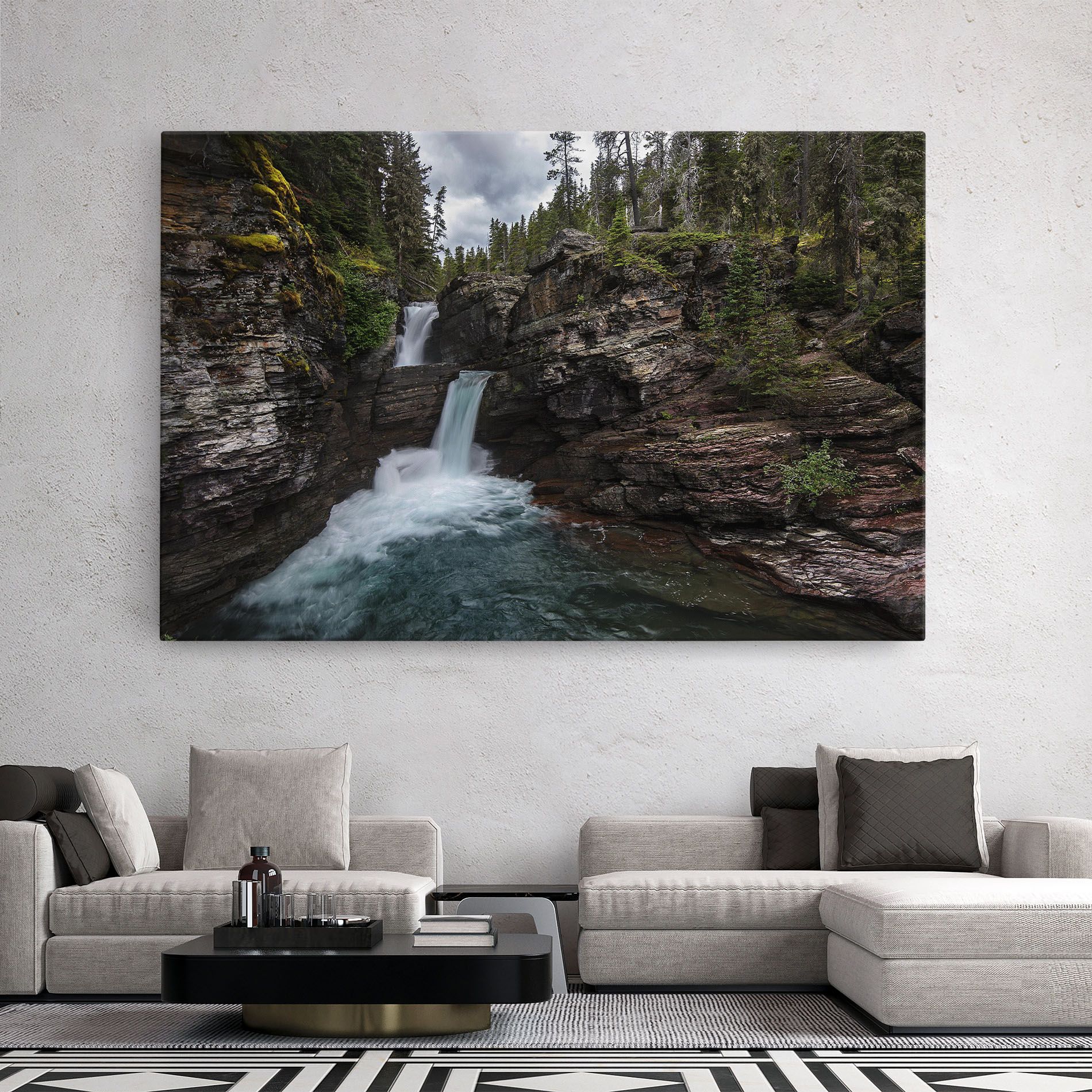 Majestic Forest Waterfall mockup 2