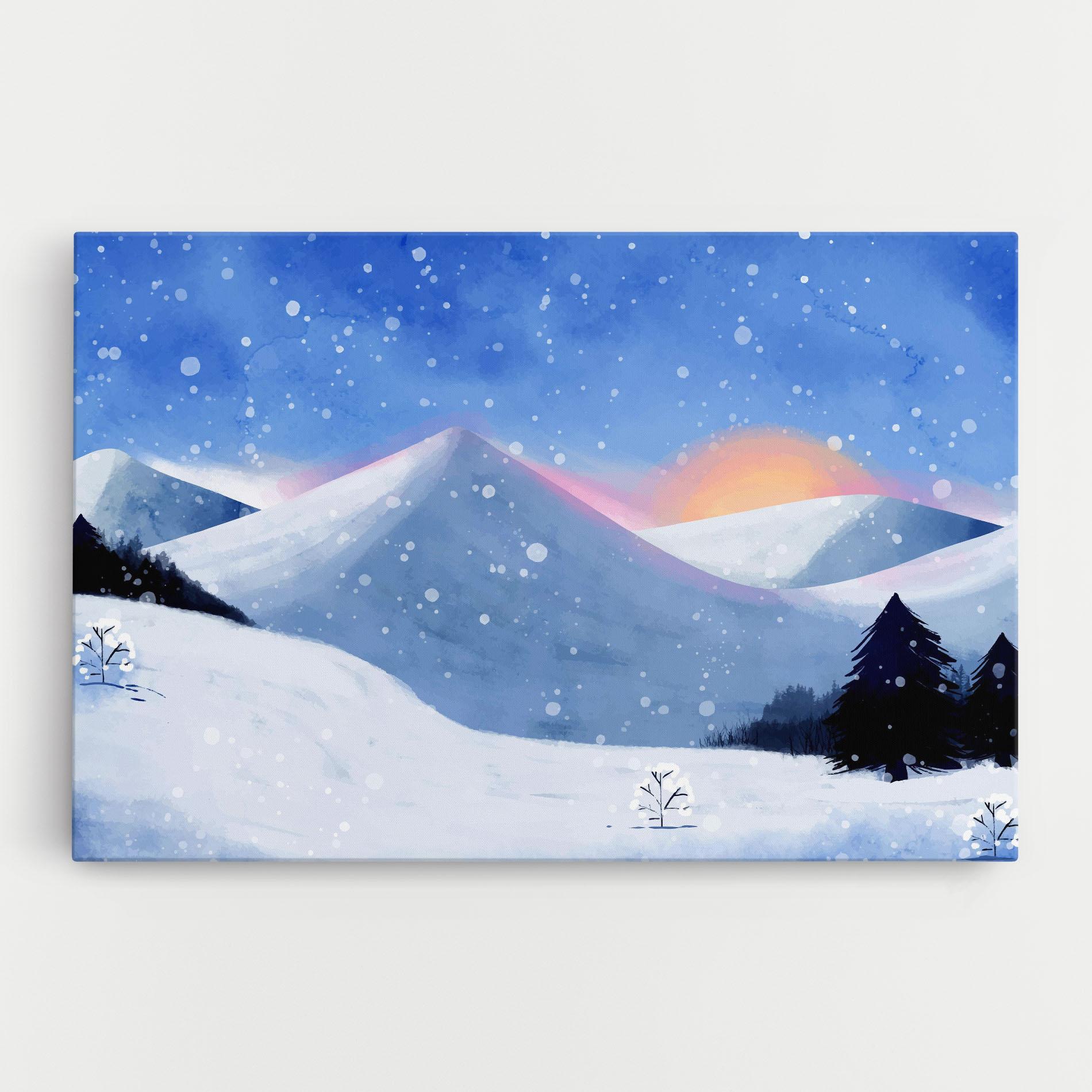 Картина на платно Mountain Snow Art mockup 0