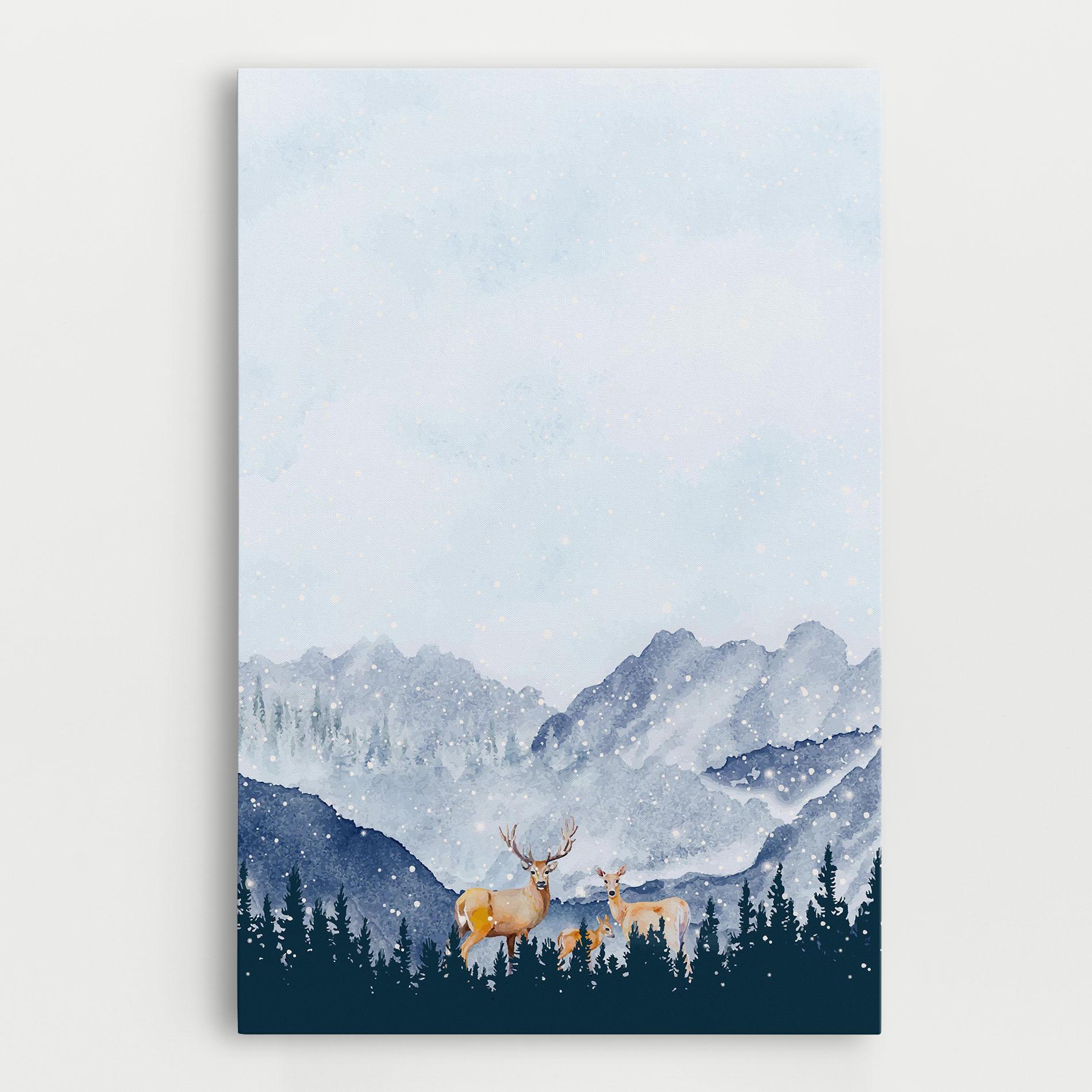 Картина на платно Winter Deers mockup 0