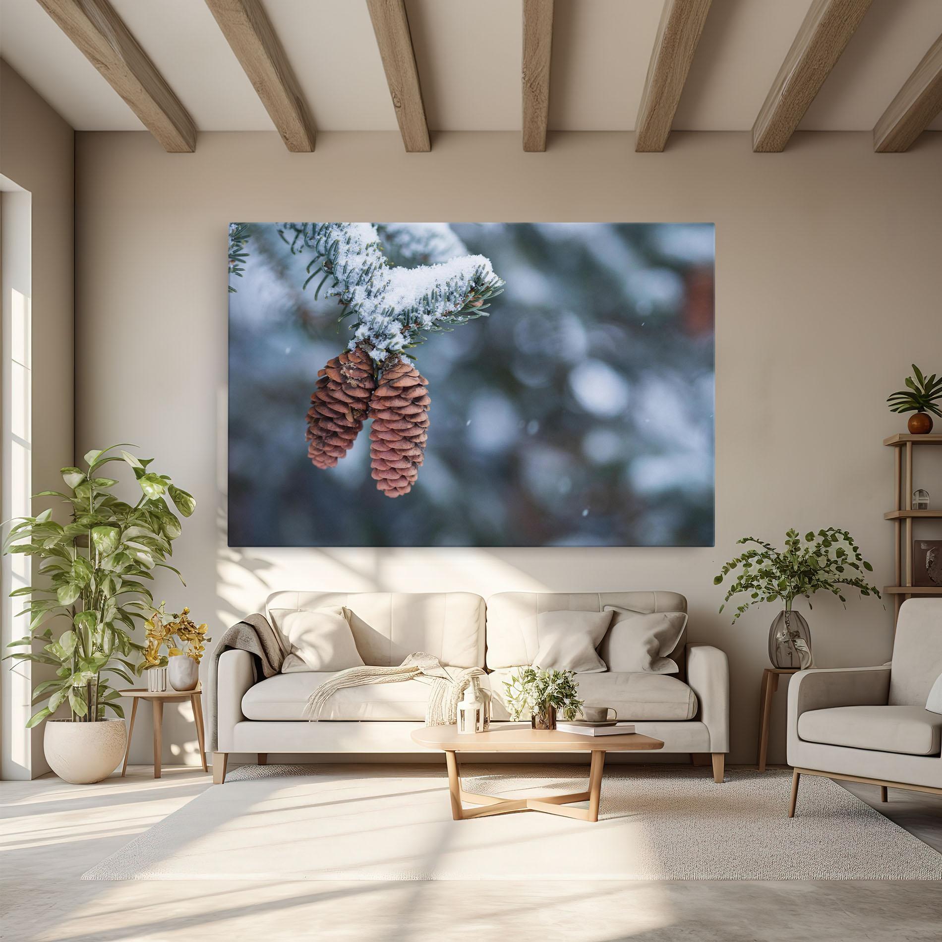 Картина на платно Winter Cones mockup 6