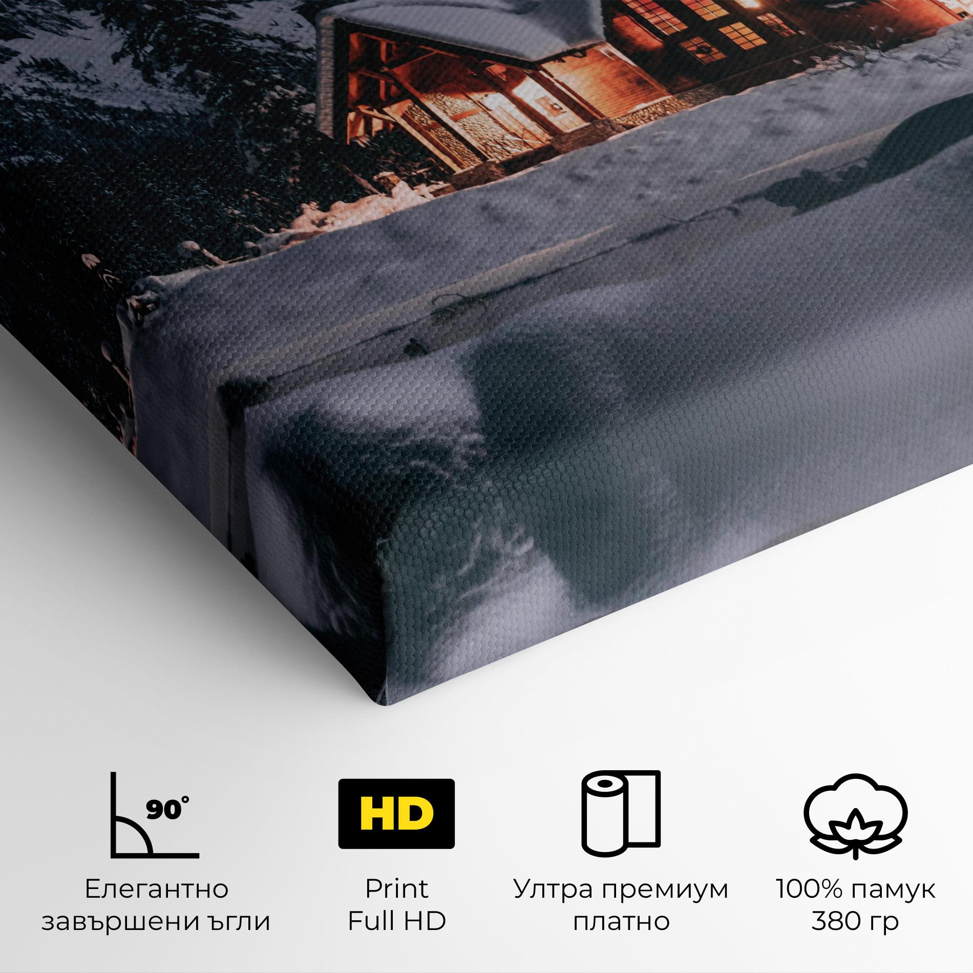 Картина на платно Winter House mockup 4