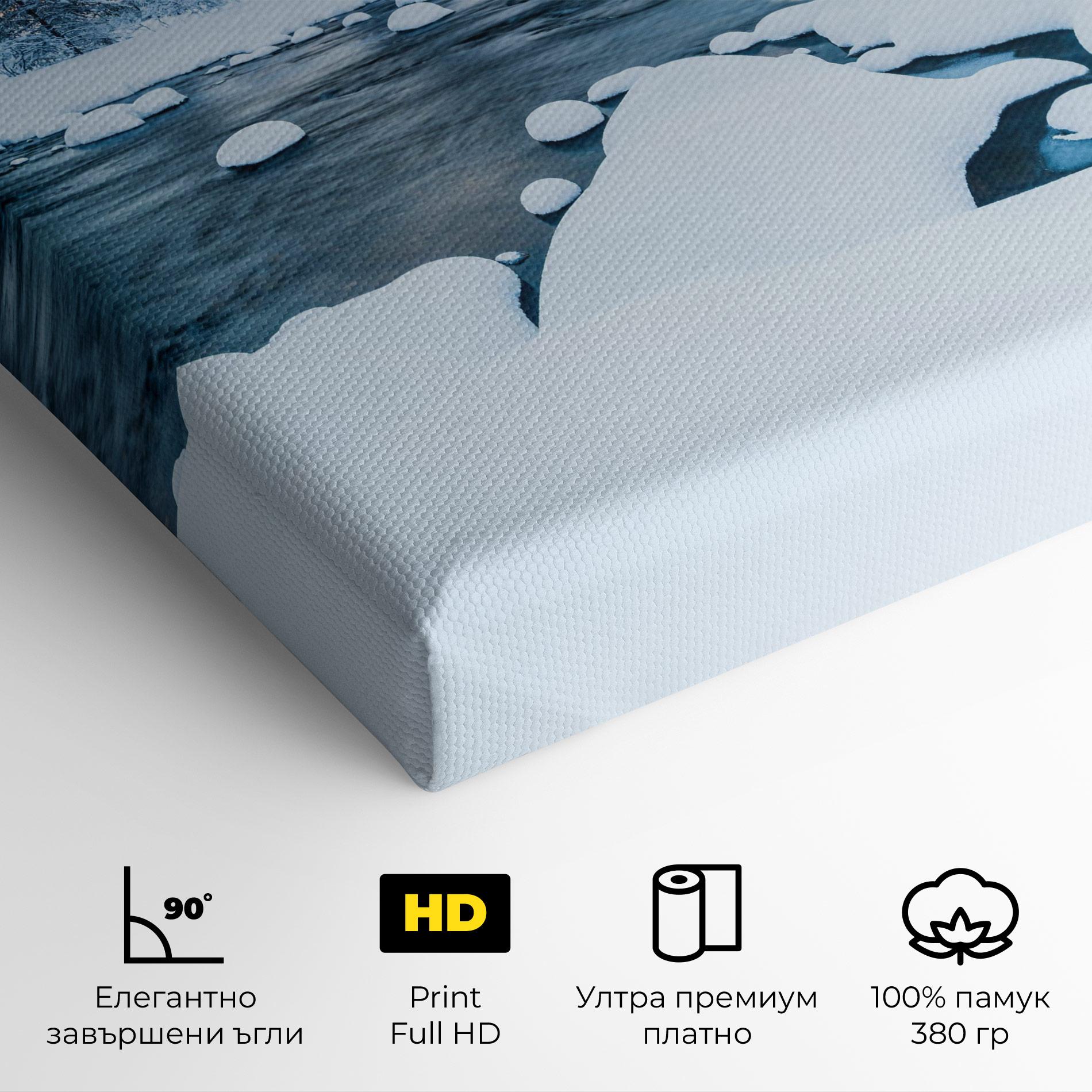 Картина на платно Winter River mockup 4