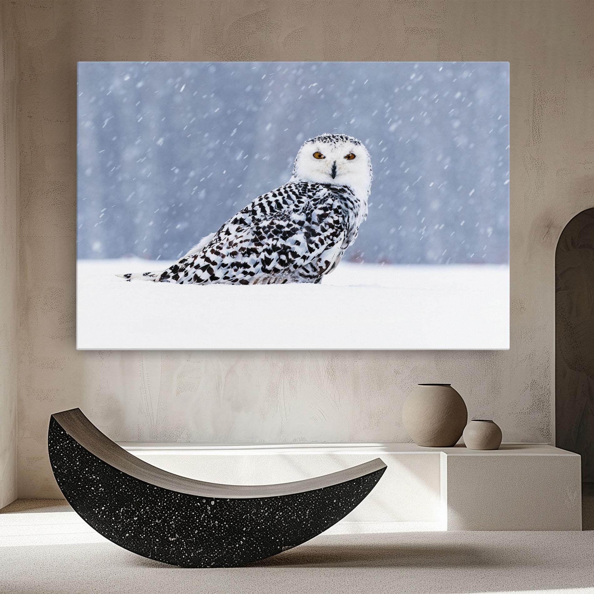 Картина на платно Snow Owl mockup 8
