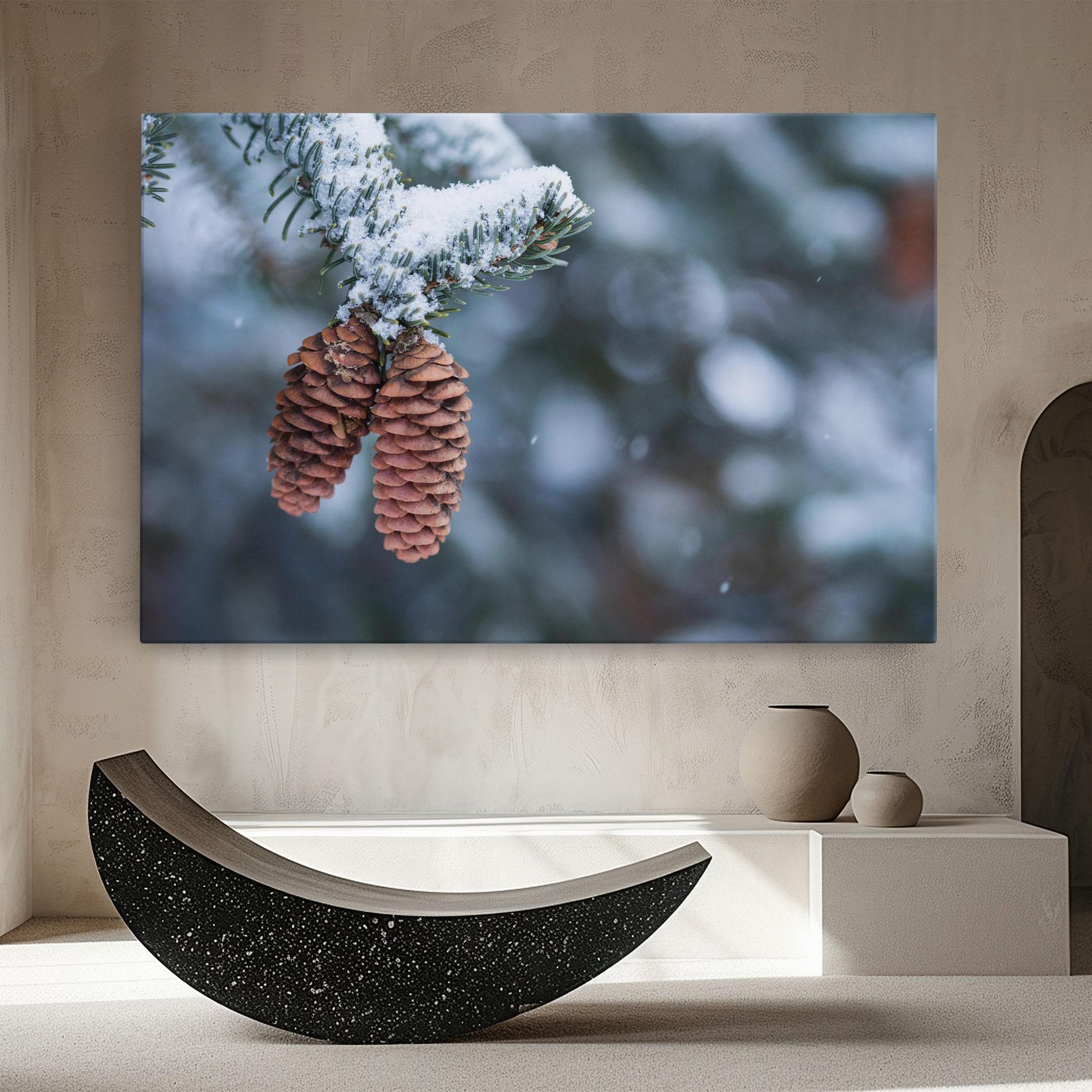 Картина на платно Winter Cones mockup 8