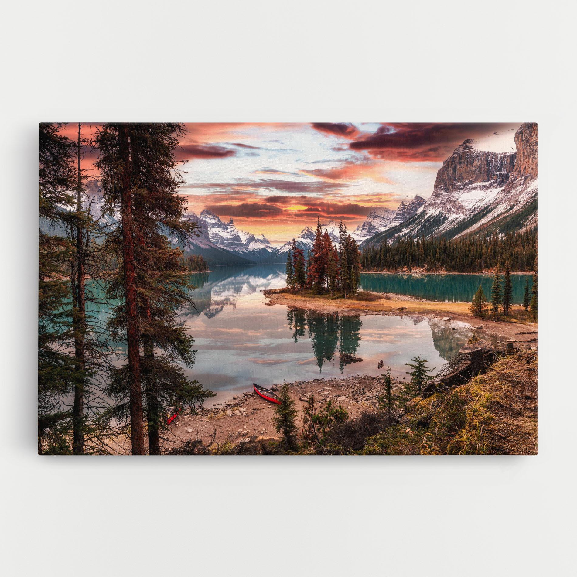 Картина на платно Sunset Lake View mockup 0
