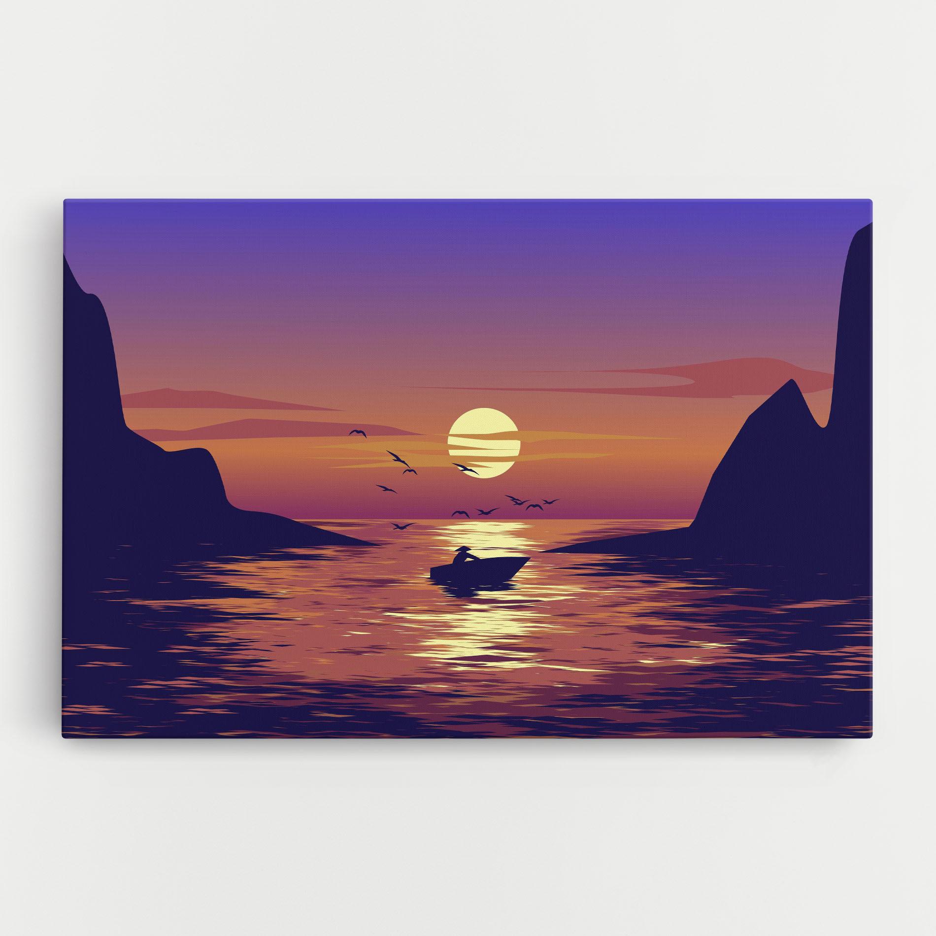 Картина на платно Sunset Scenery View mockup 0