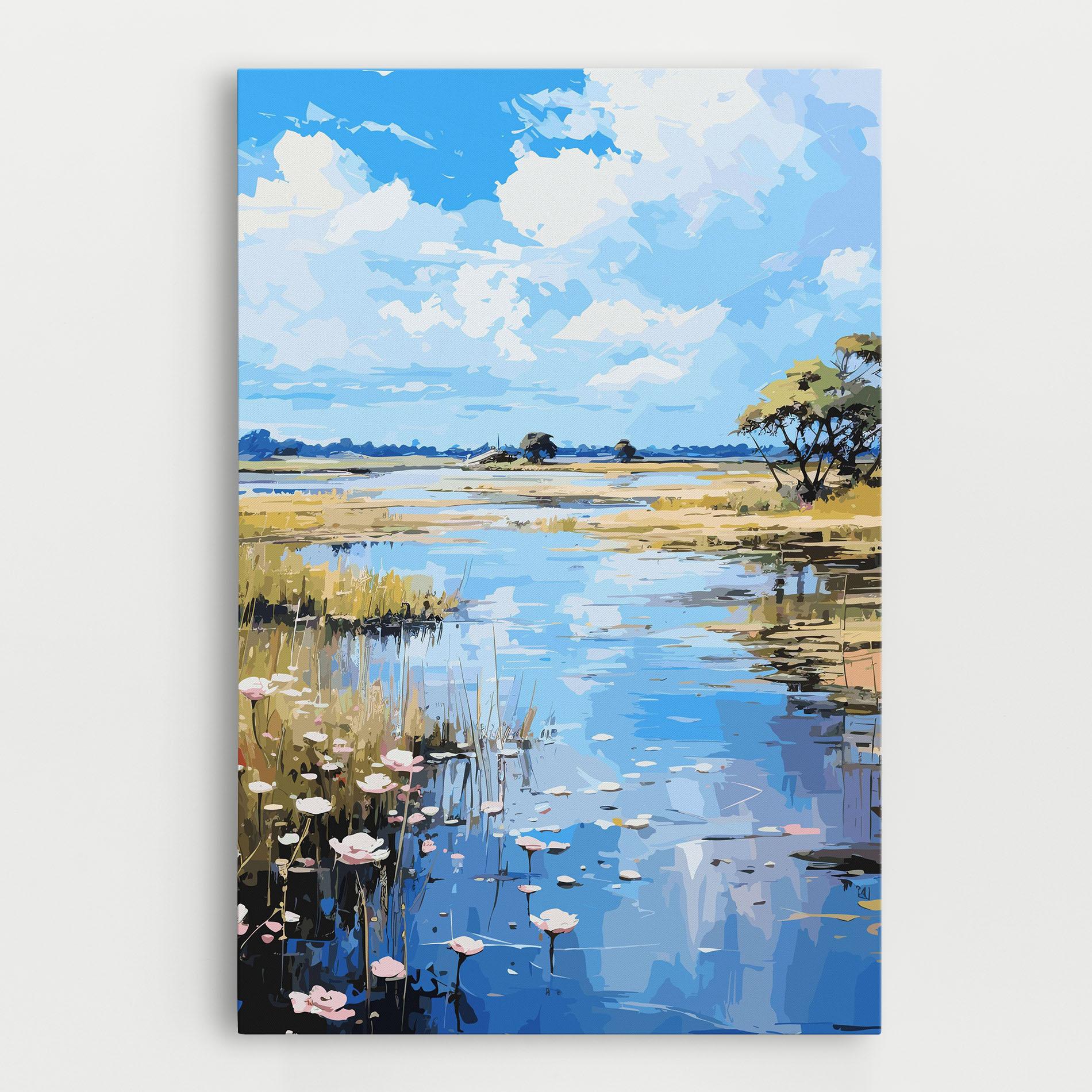 Картина на платно Riverside Flowers mockup 0