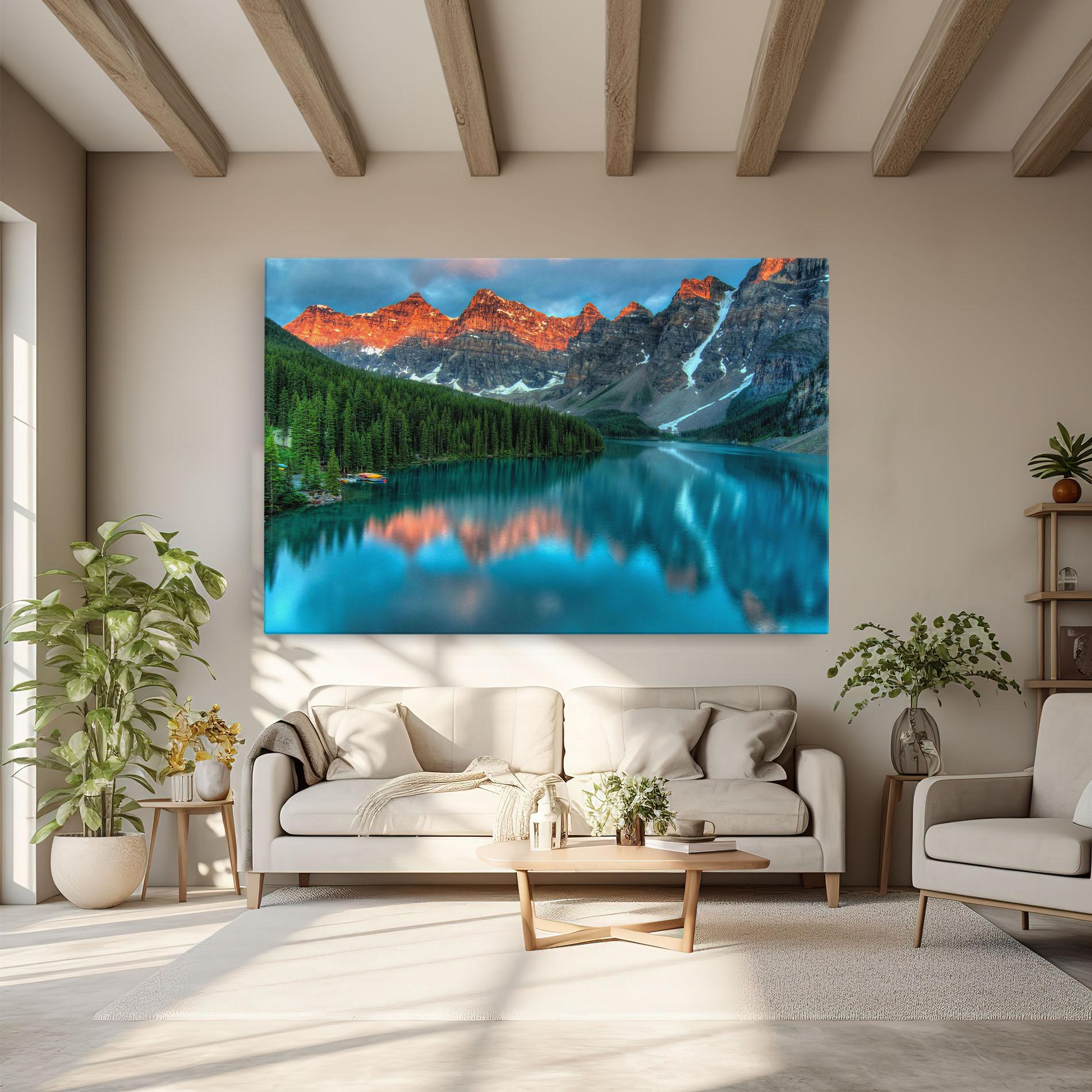 Картина на платно Beautiful Blue Lake mockup 6