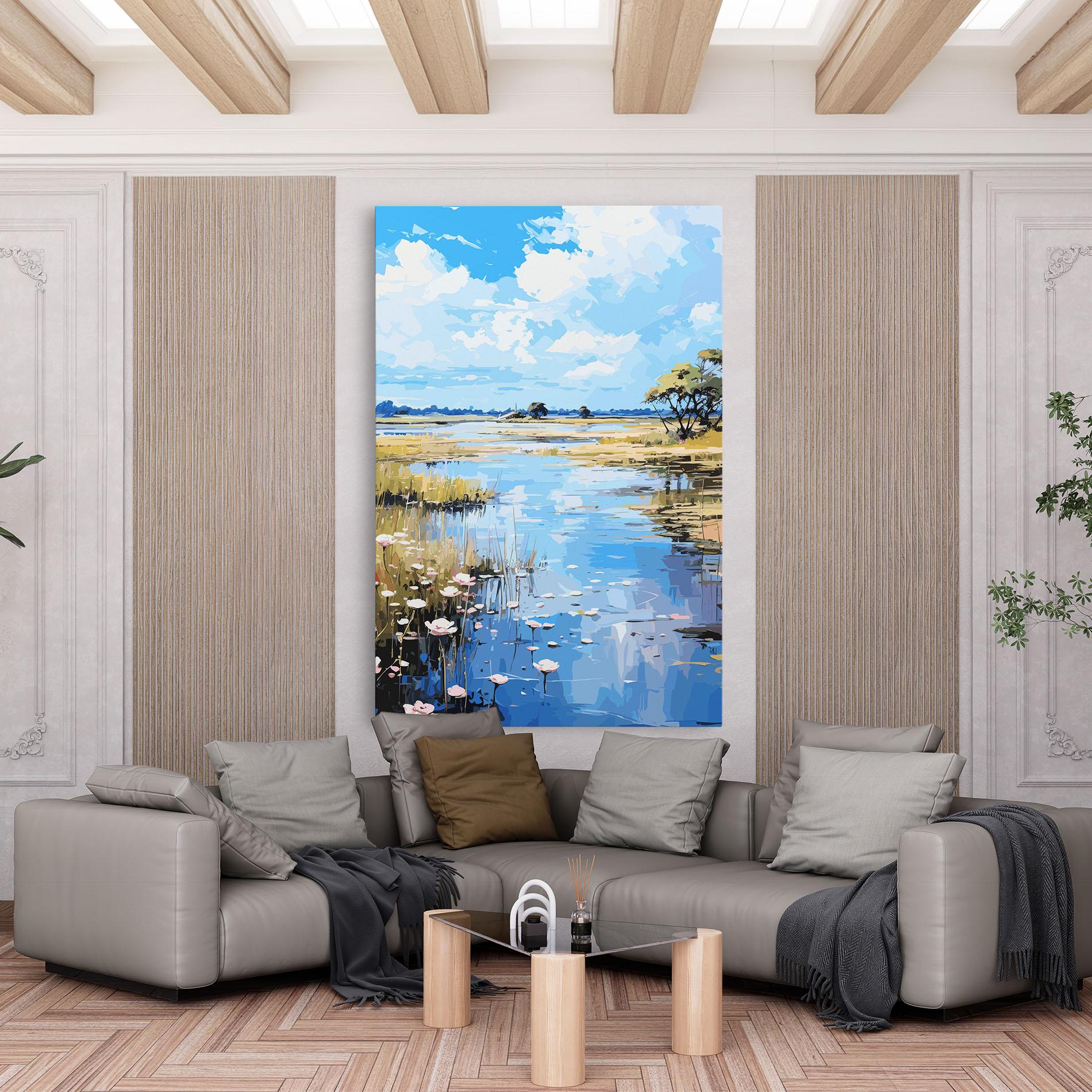 Картина на платно Riverside Flowers mockup 6