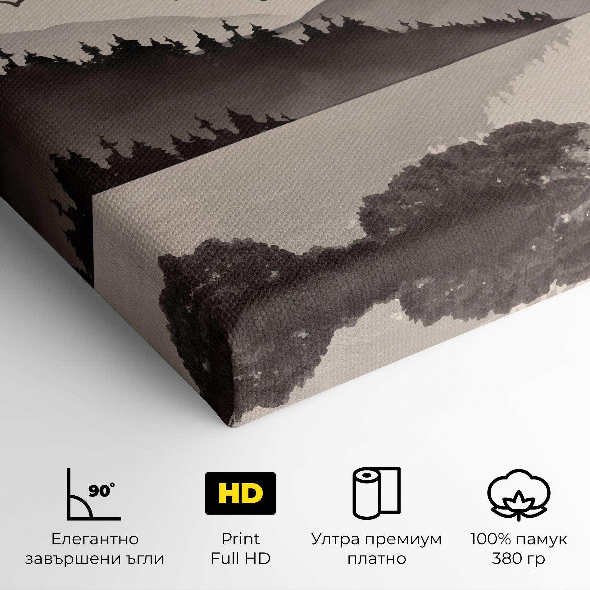 Картина на платно Red Tree Lake mockup 4