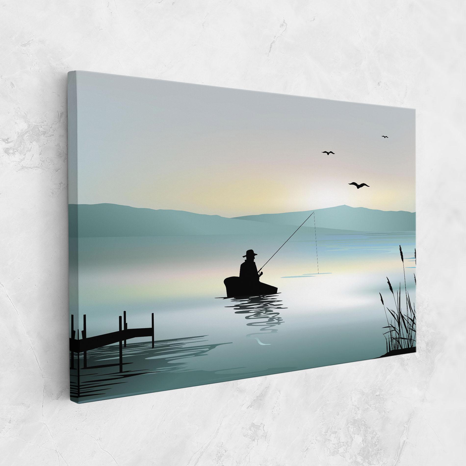Картина на платно Fishman Lake View mockup 1