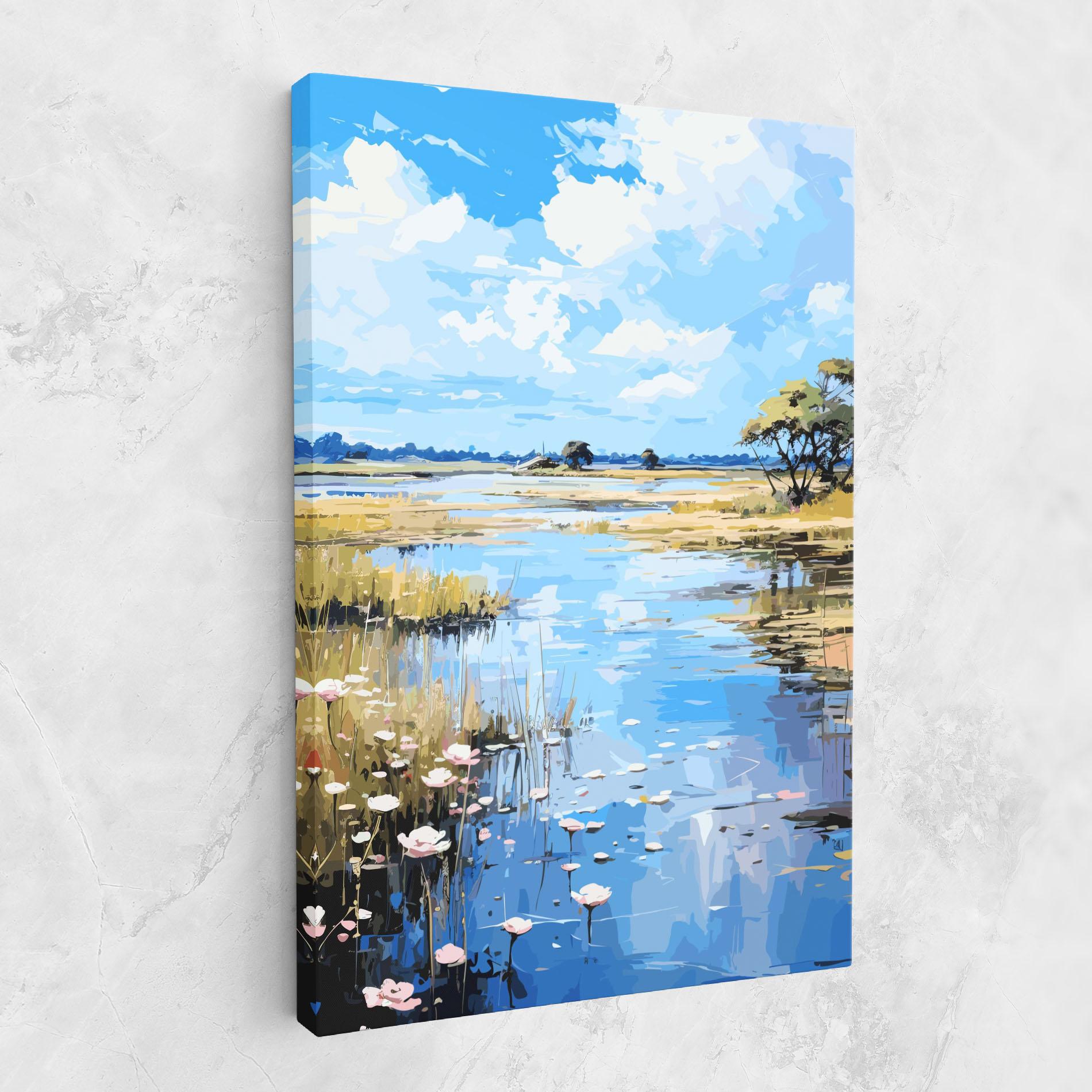 Картина на платно Riverside Flowers mockup 1