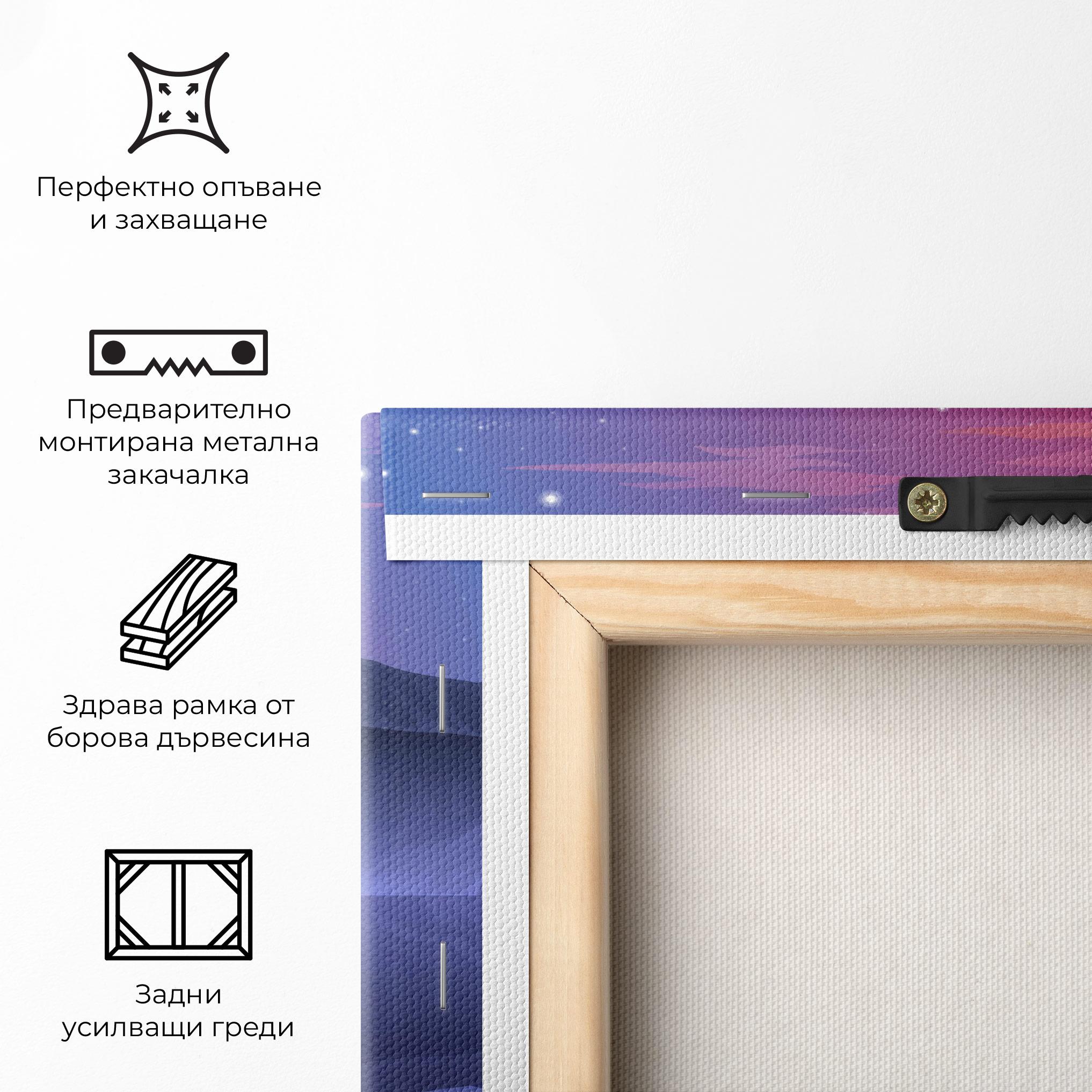 Картина на платно Lake Pink Night mockup 5