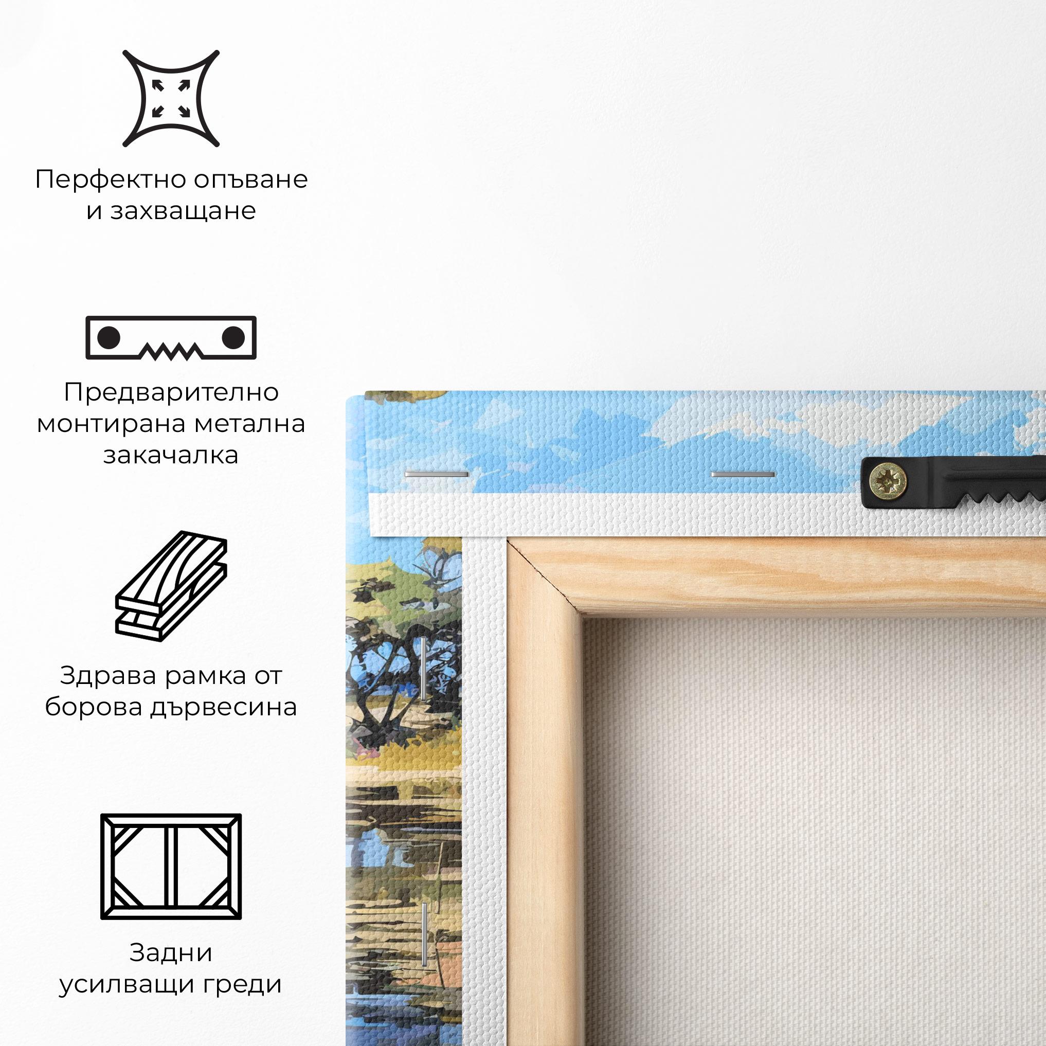 Картина на платно Riverside Flowers mockup 5