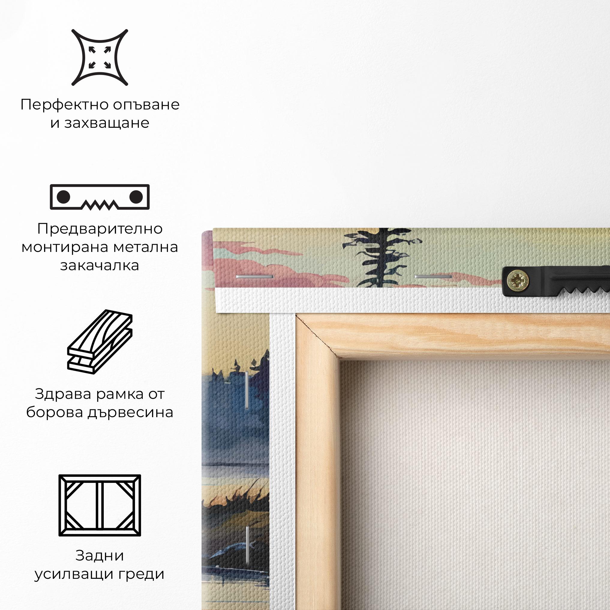 Картина на платно Tree Shadow Lake mockup 5