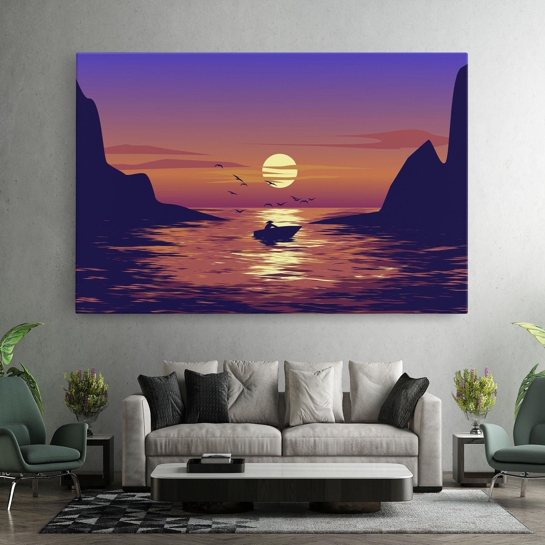 Картина на платно Sunset Scenery View mockup 7