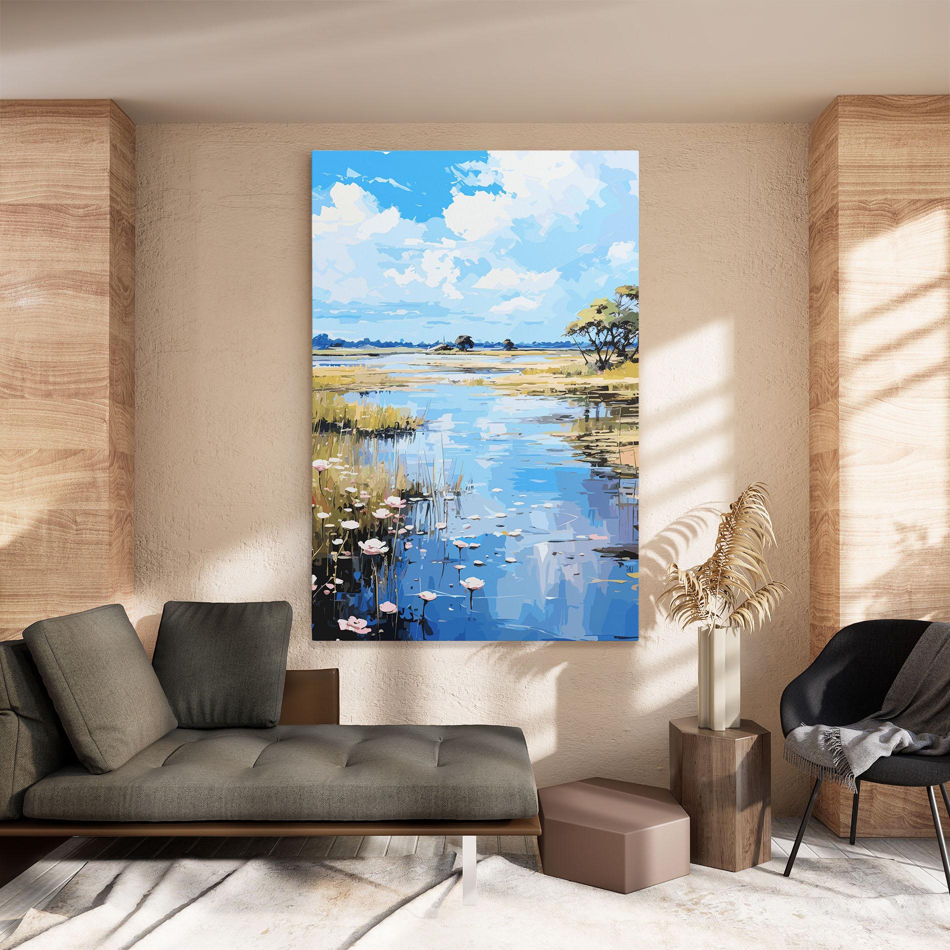 Картина на платно Riverside Flowers mockup 8